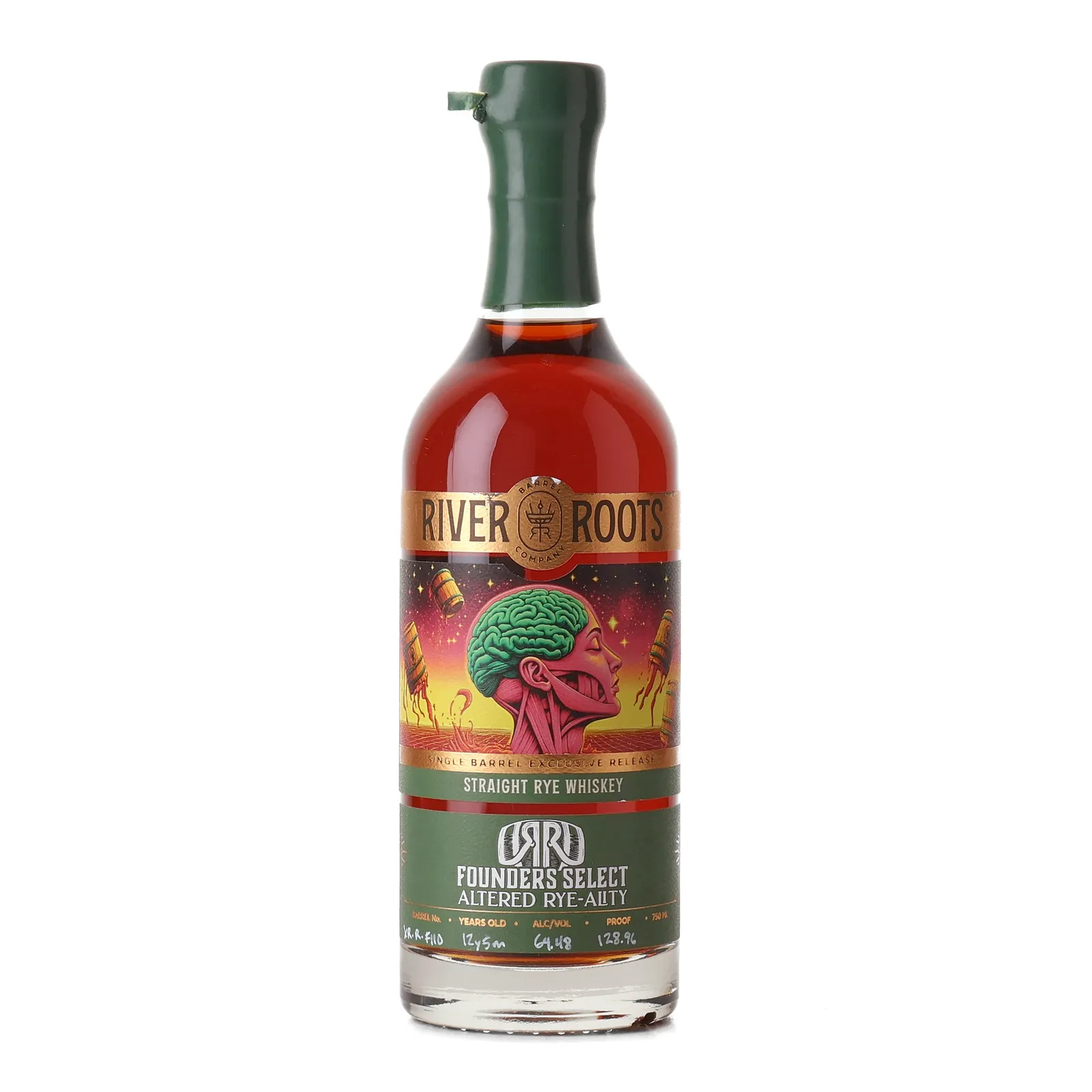 River Roots Founders Select Altered Rye-Ality 12 Year Old, Cask #XR-R-F110, River Roots Barrel Co., 64.5% whisky bottle