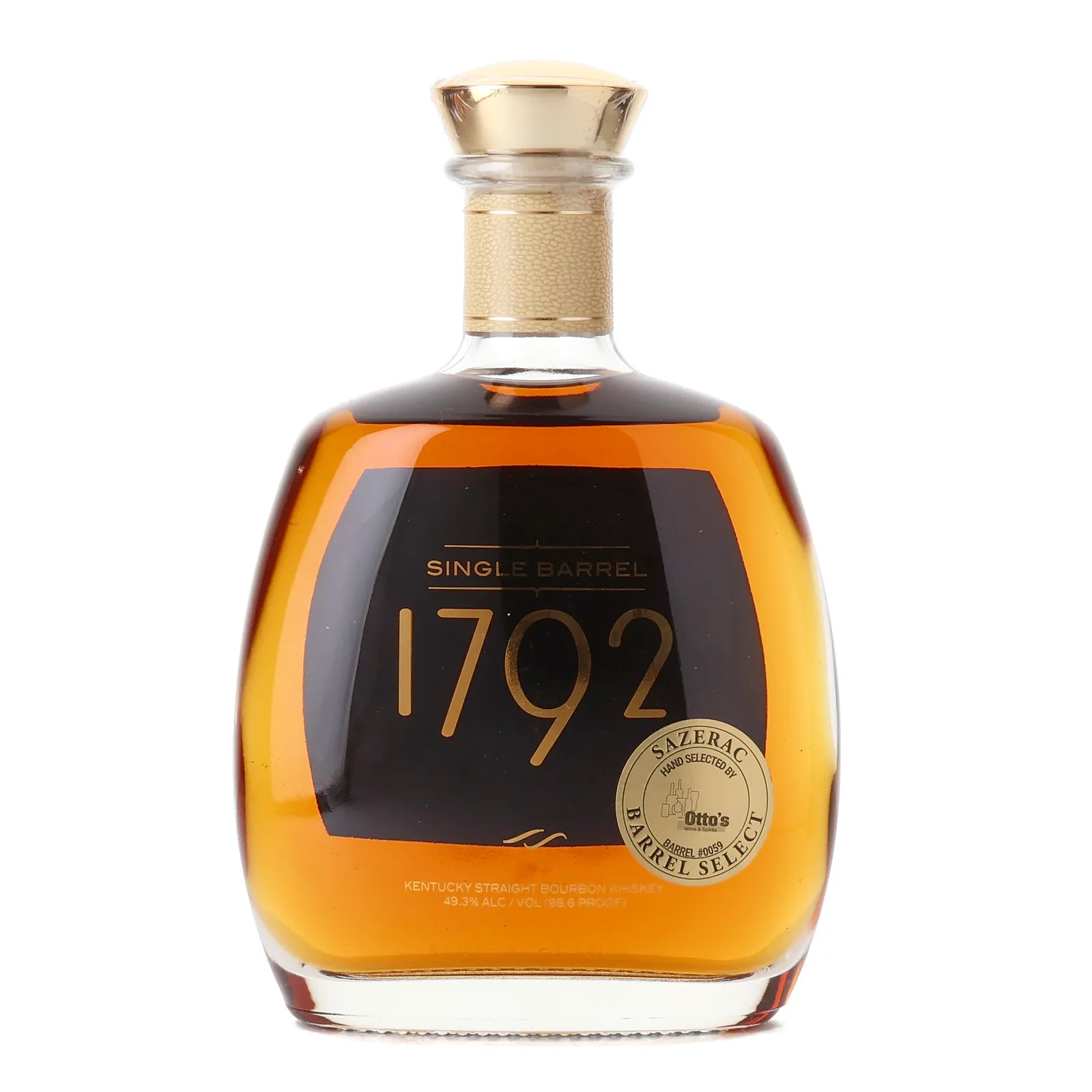 1792 Single Barrel Bourbon Otto's Private Barrel Selection, New Charred American Oak Cask, 49.3% whisky bottle