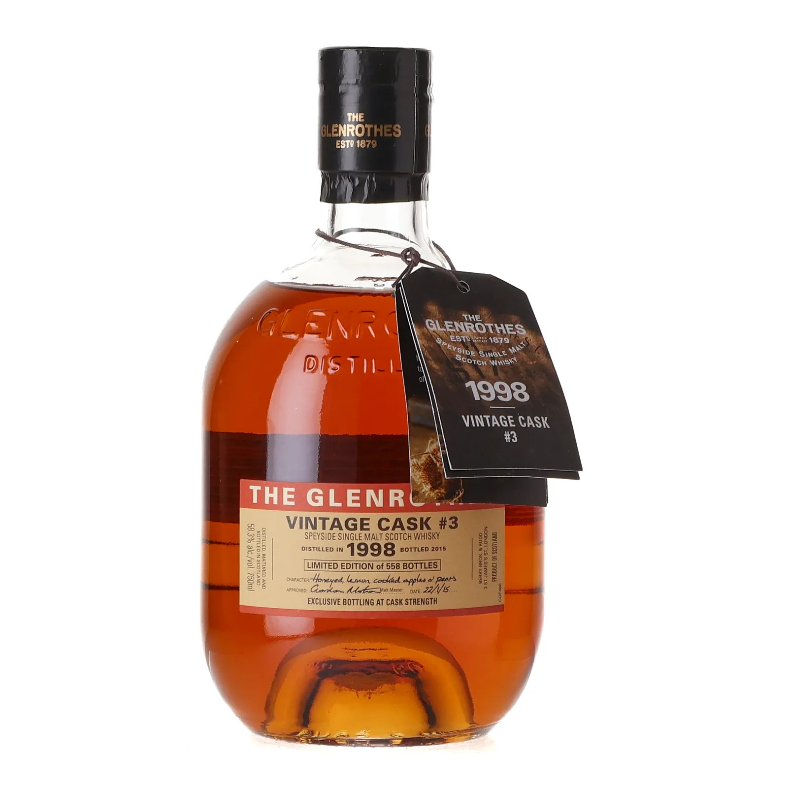 Glenrothes Vintage Cask #3 17 Year Old, Cask #3, 2015, 58.3% whisky bottle