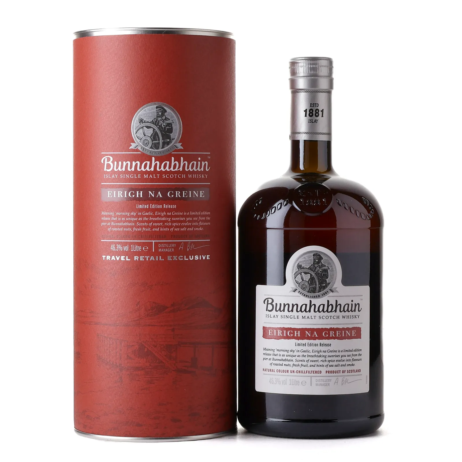 Bunnahabhain Eirigh Na Greine, Red Wine Cask, 46.3% whisky bottle