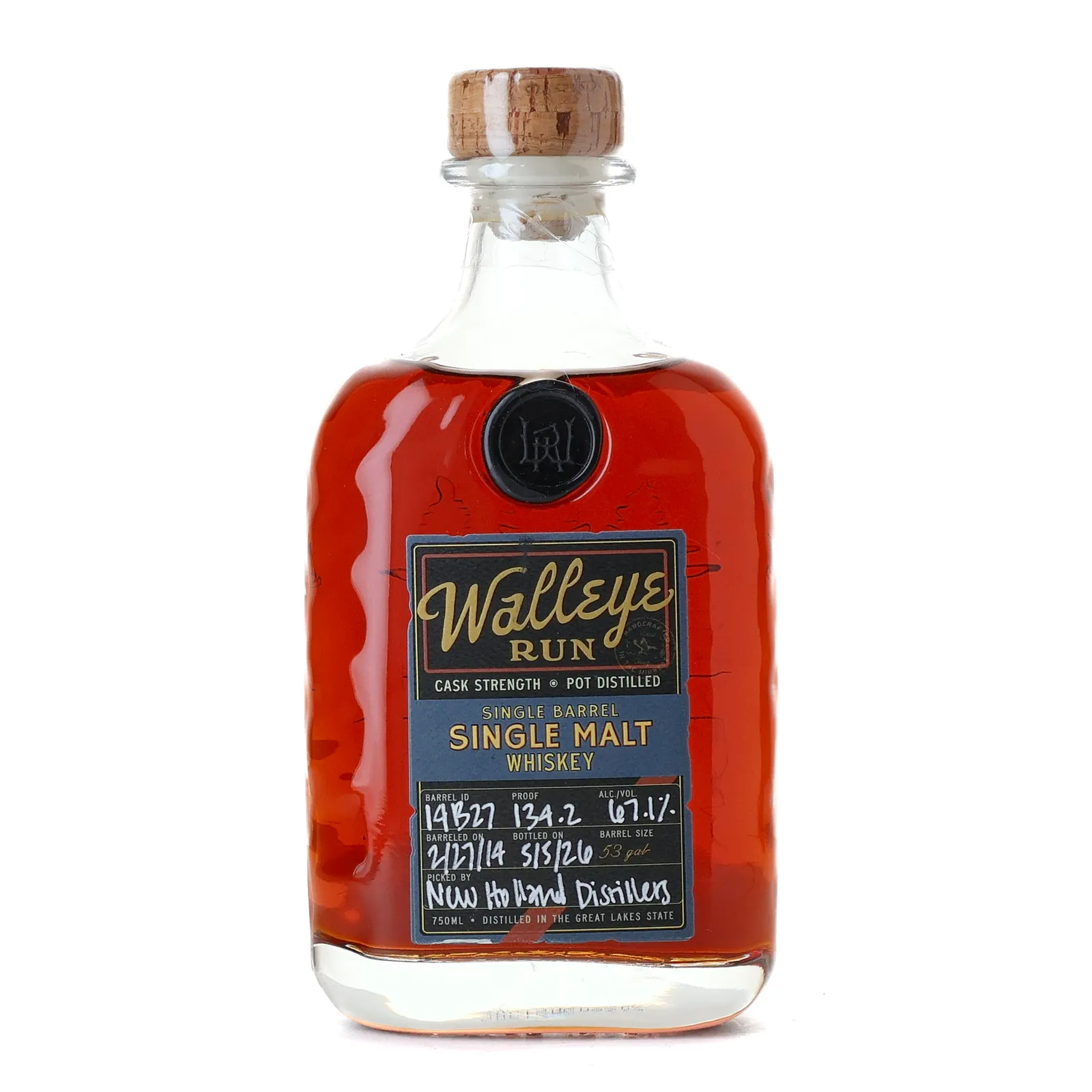 Walleye Run Single Barrel Single Malt Whiskey 12 Year Old, Cask #14B27, 2026, 67.1% whisky bottle