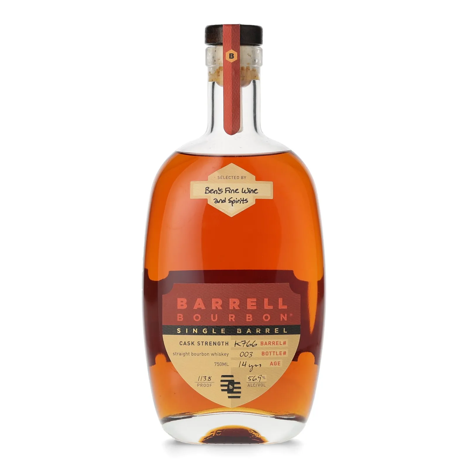 Barrell Single Barrel Ben's Fine Wine & Spirits Selection 14 Year Old, Cask #K766, 56.9% whisky bottle