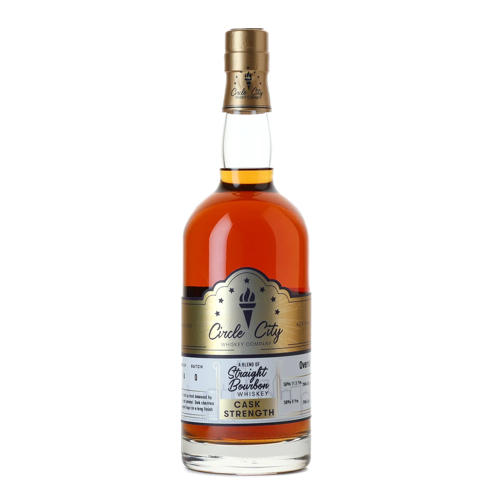 MGP Cask Strength Bourbon 'Overrate This!' Private Barrel Selection 9 Year Old, Bourbon Cask, Batch No. 0, Circle City, 57% whisky bottle