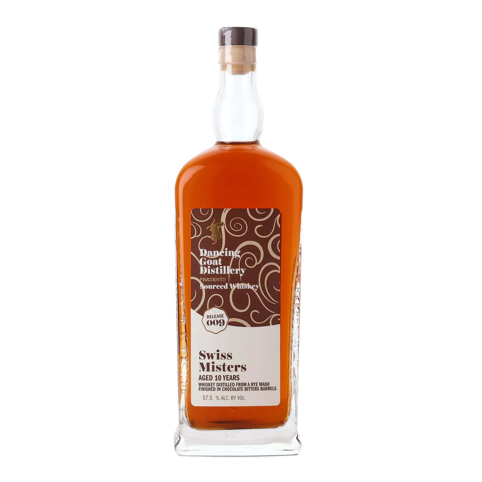 Dancing Goat Swiss Misters 10 Year Old, Bourbon & Chocolate Bitters Cask, Release 009, 57.5% whisky bottle