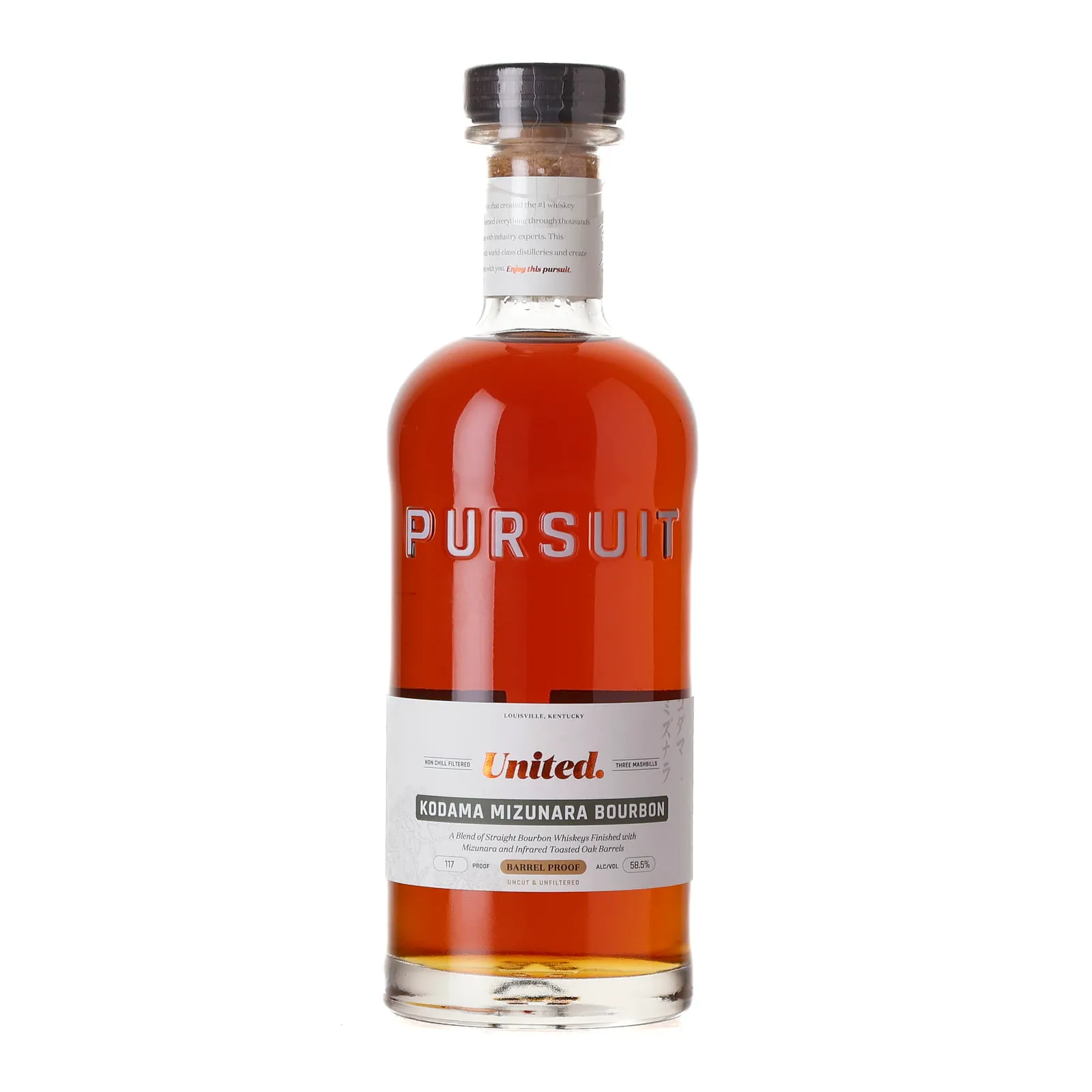 Pursuit United Kodama Mizunara Bourbon, Mizunara & Infrared Toasted Oak Finish Cask, 2025, 58.5% whisky bottle