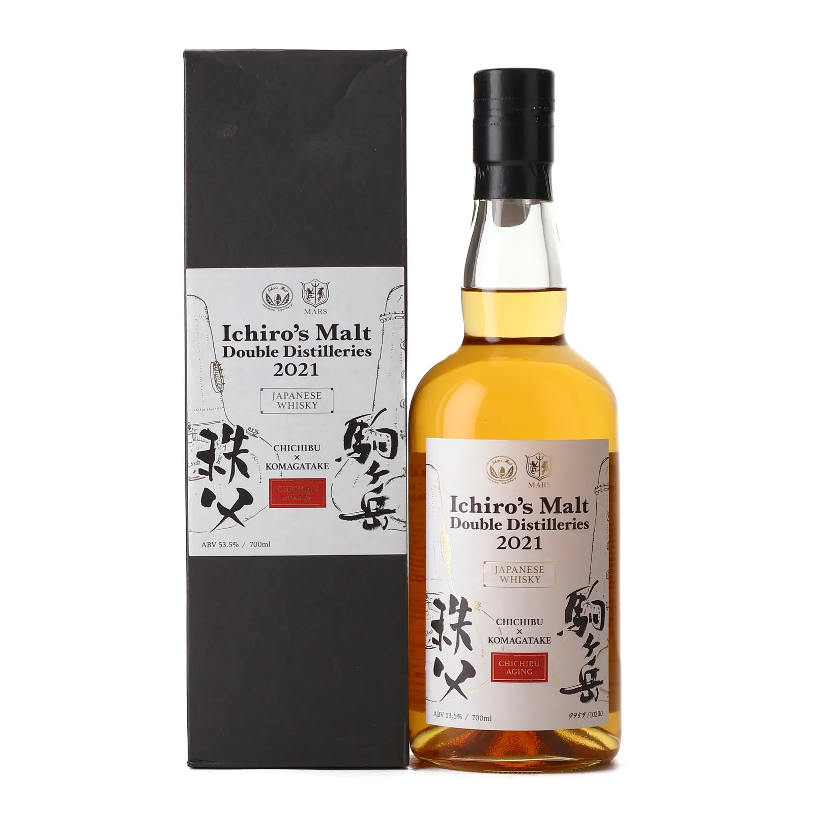 Ichiro's Malt Double Distilleries Chichibu x Komagatake 2021, Ex-bourbon, American oak & sherry Cask Cask, 2021, 53.5% whisky bottle