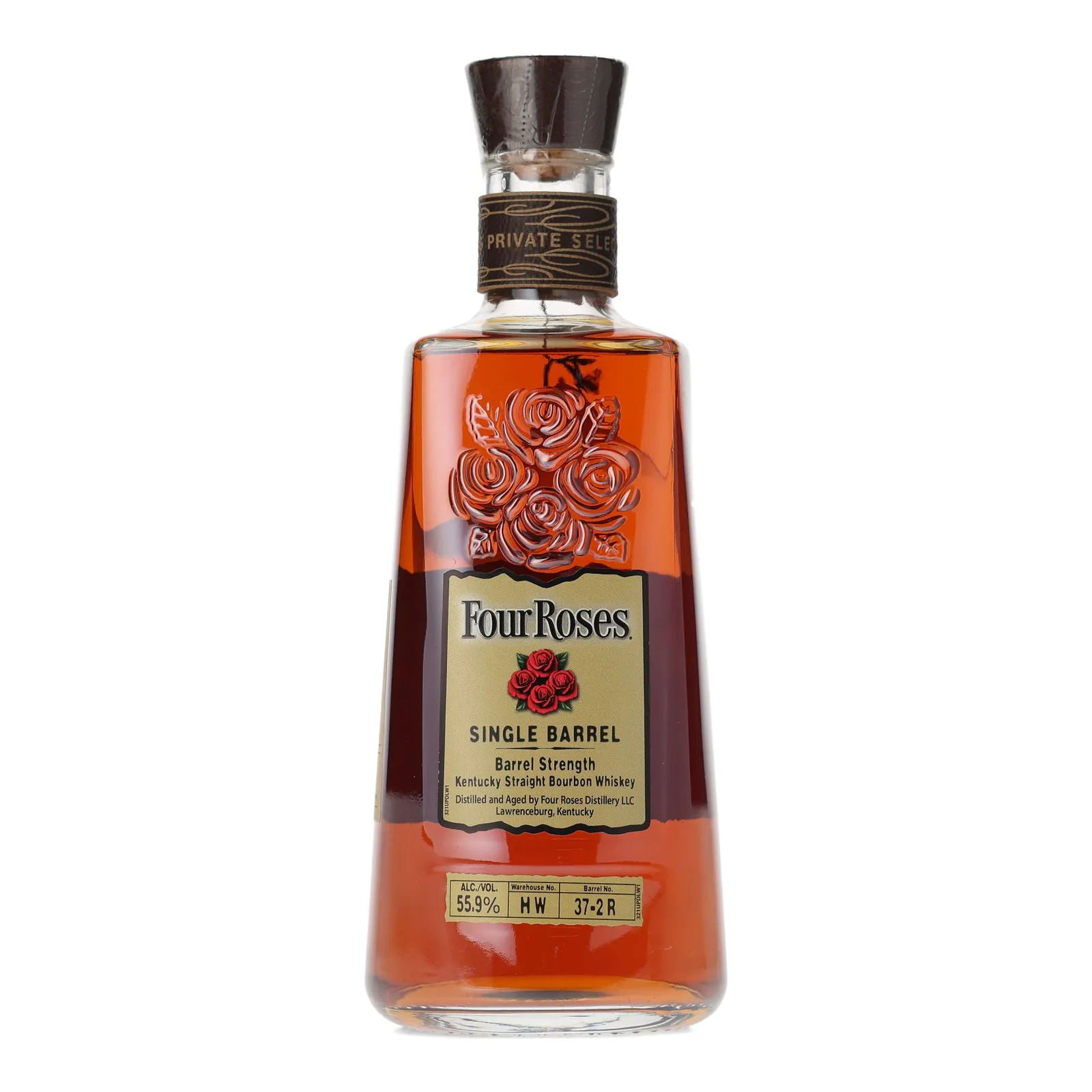 Four Roses Barrel Strength OBSQ Private Barrel Selection 10 Year Old, New Charred Oak Cask, Cask #37-2R, 55.9% whisky bottle