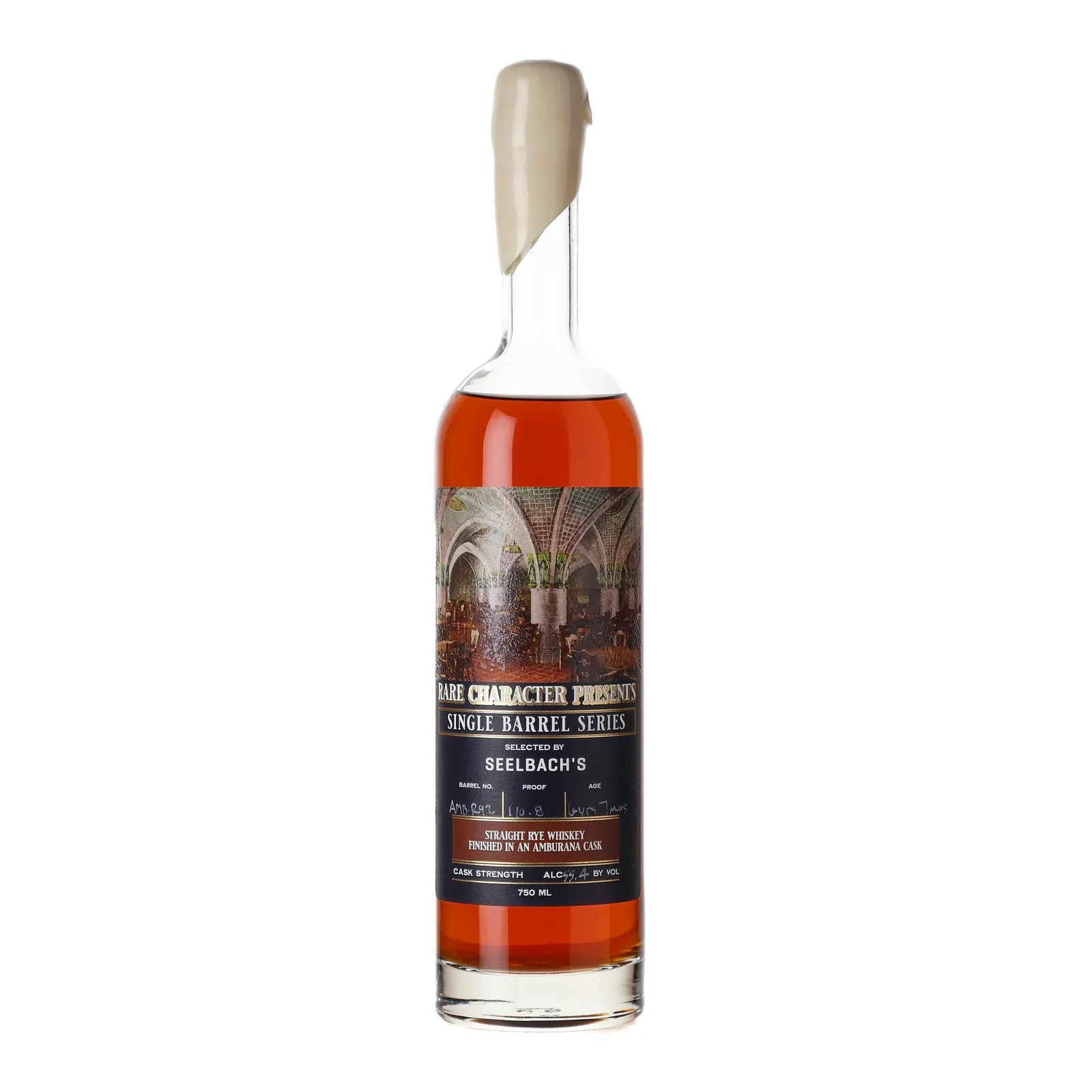 Rare Character Single Barrel Series AMB Rye 6 Year Old, Amburana Cask, Cask #AMB-R92, 2023, Seelbach's, 55.4% whisky bottle