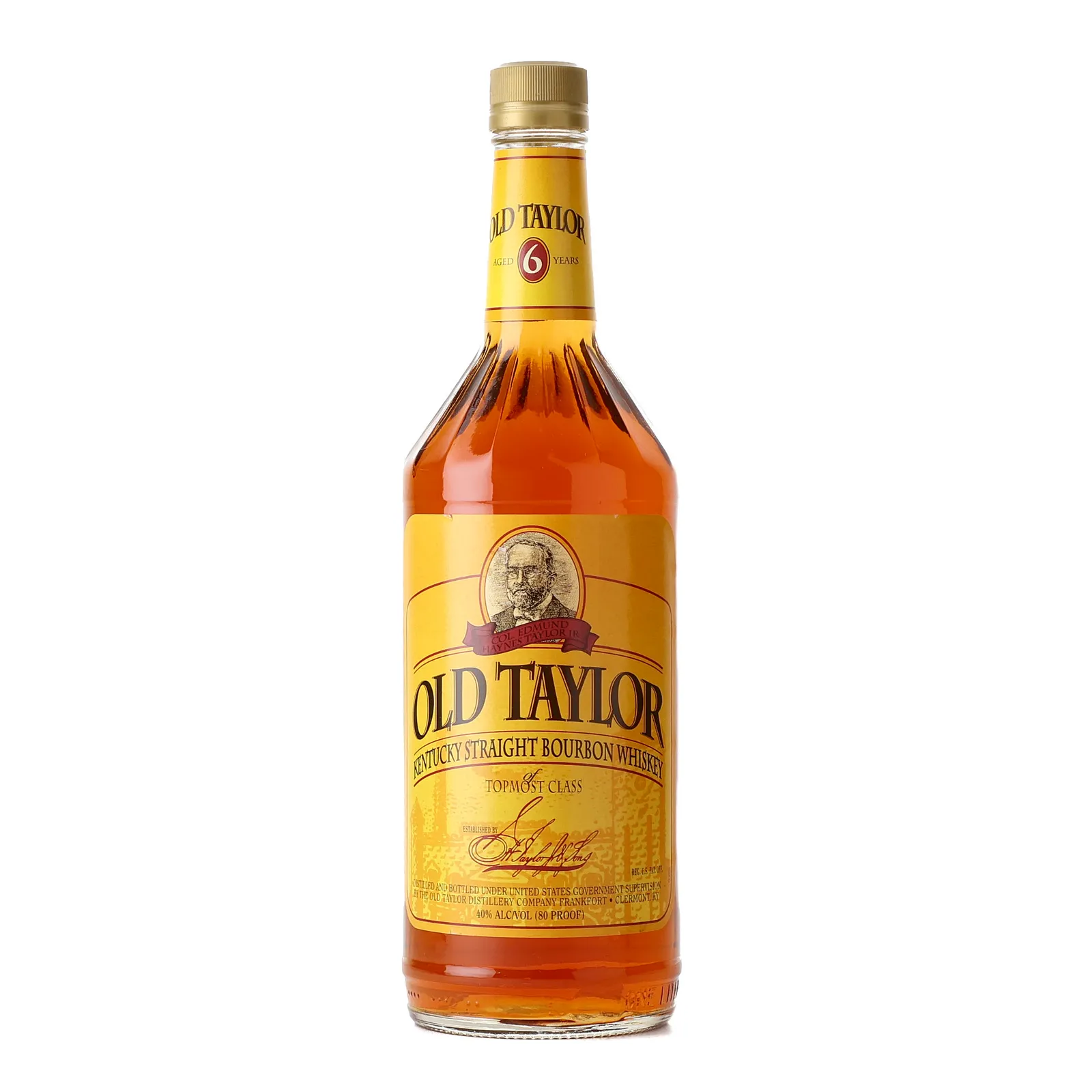 Old Taylor 6 Year Bourbon, Charred Oak Cask, 40% whisky bottle