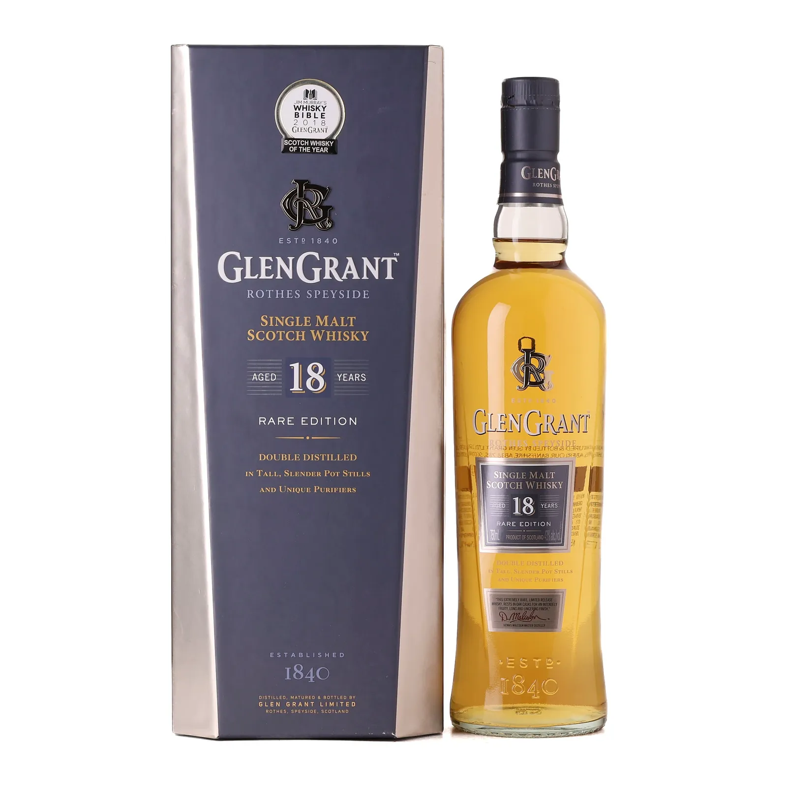 GlenGrant 18 Year Rare Edition Single Malt Scotch, Bourbon Cask, 43% whisky bottle