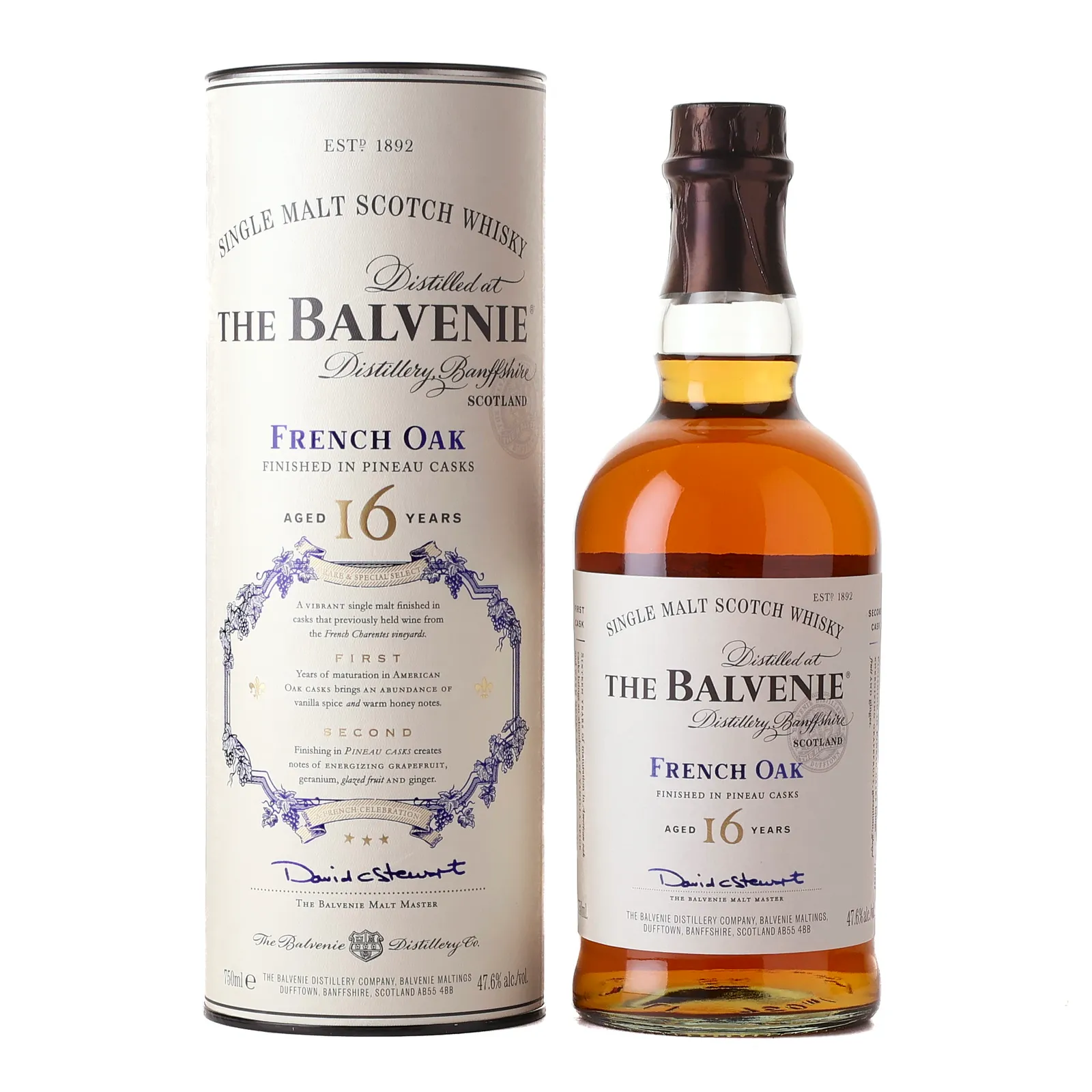 Balvenie French Oak 16 Year Old, Pineau Cask, 47.6% whisky bottle