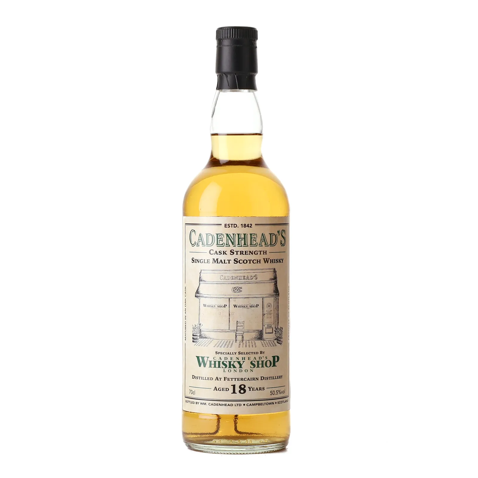 Fettercairn Cadenhead's Shop Release 18 Year Old, Bourbon Hogshead Cask, 2006, Cadenhead's, 50.5% whisky bottle
