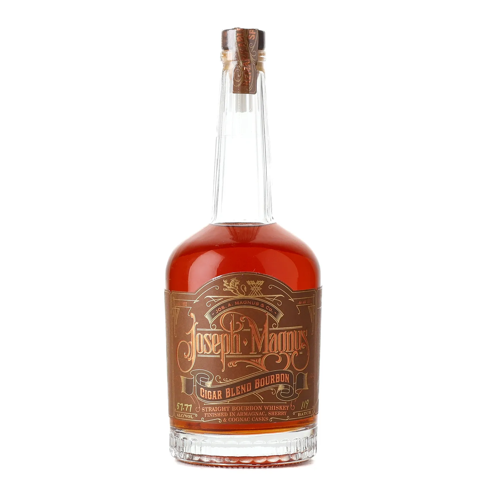 Joseph A. Magnus Cigar Blend Bourbon, Batch No. 119, Armagnac, Cognac & Sherry Cask, 57.8% whisky bottle