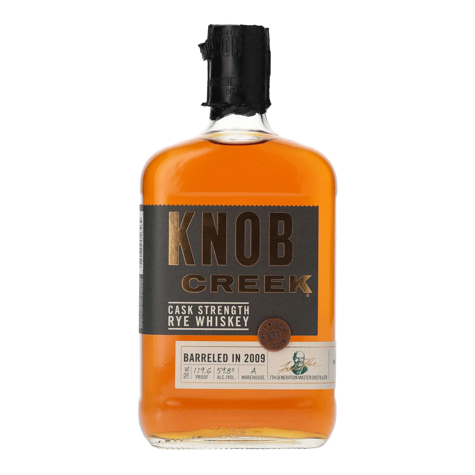 Knob Creek Cask Strength Rye, Batch No. 1, 2009, 2018, 59.8% whisky bottle