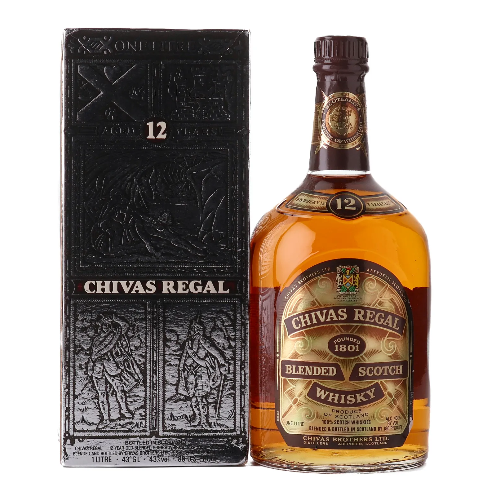 Chivas Regal 12 Year Old, Bourbon & Sherry Cask, 43%, 1L whisky bottle