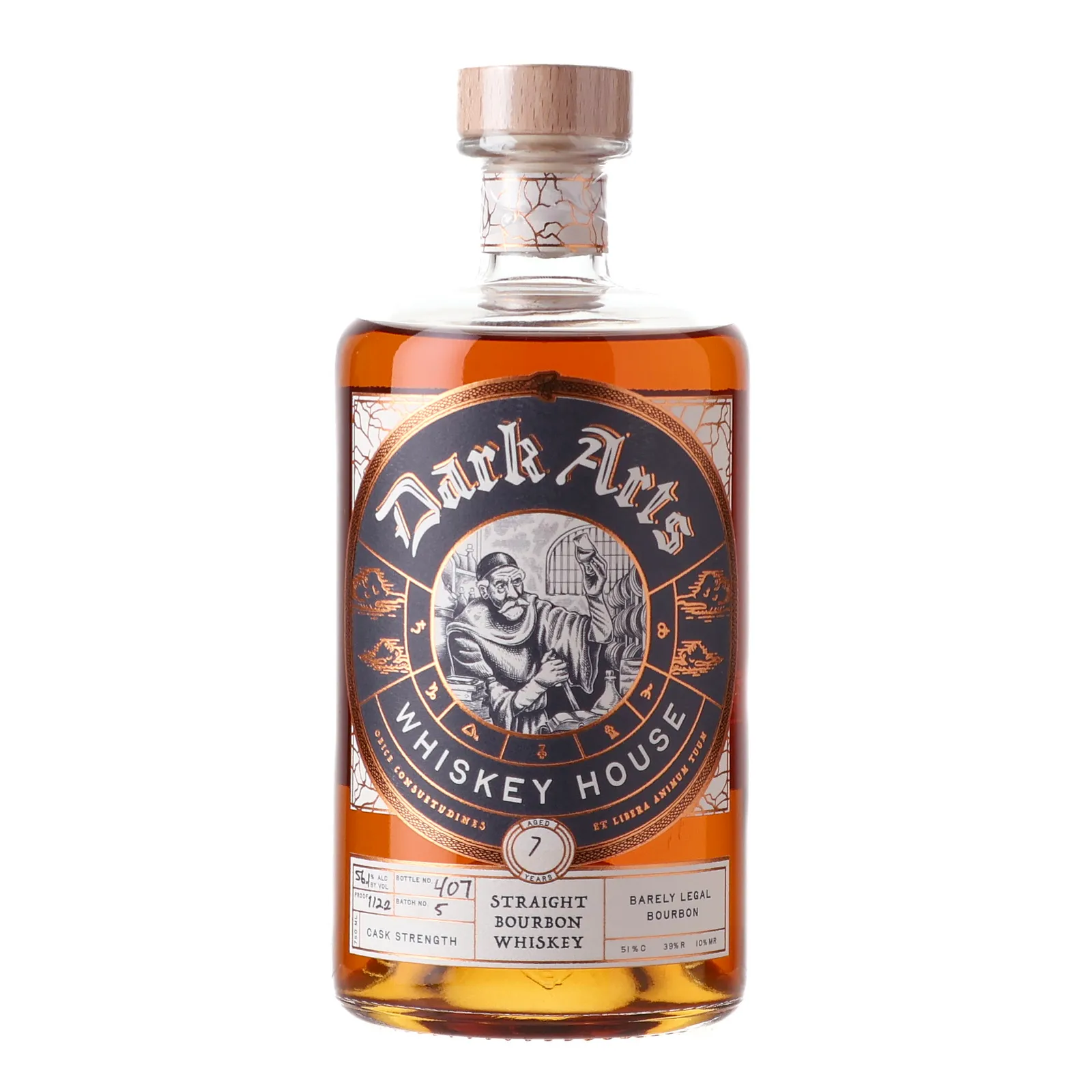 Dark Arts Barely Legal Cask Strength Bourbon 7 Year Old, New Charred Oak Cask, Batch No. 5, 56.1% whisky bottle