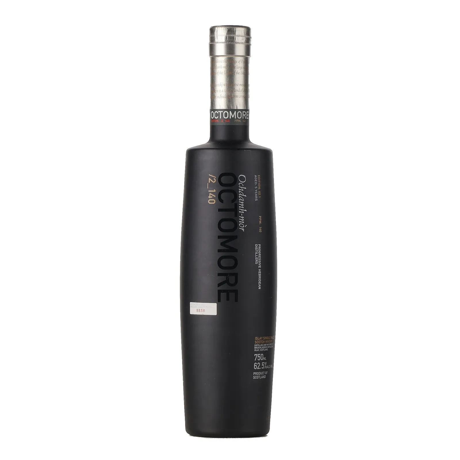 Octomore Edition 02.1 / 2_140 5 Year Old, American Oak Cask, 2009, 62.5% whisky bottle