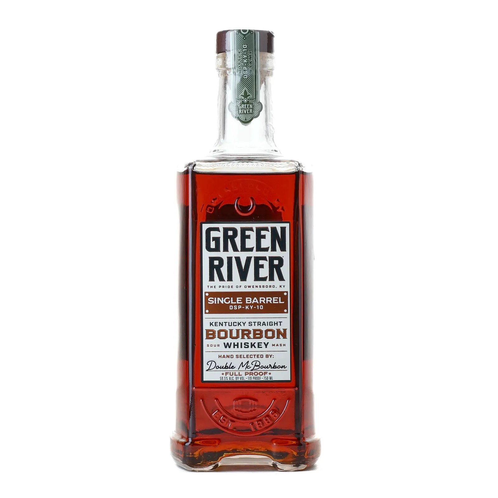 Green River Full Proof Bourbon 'Double McBourbon' Private Barrel Selection, New Charred Oak Cask, 59.5% whisky bottle