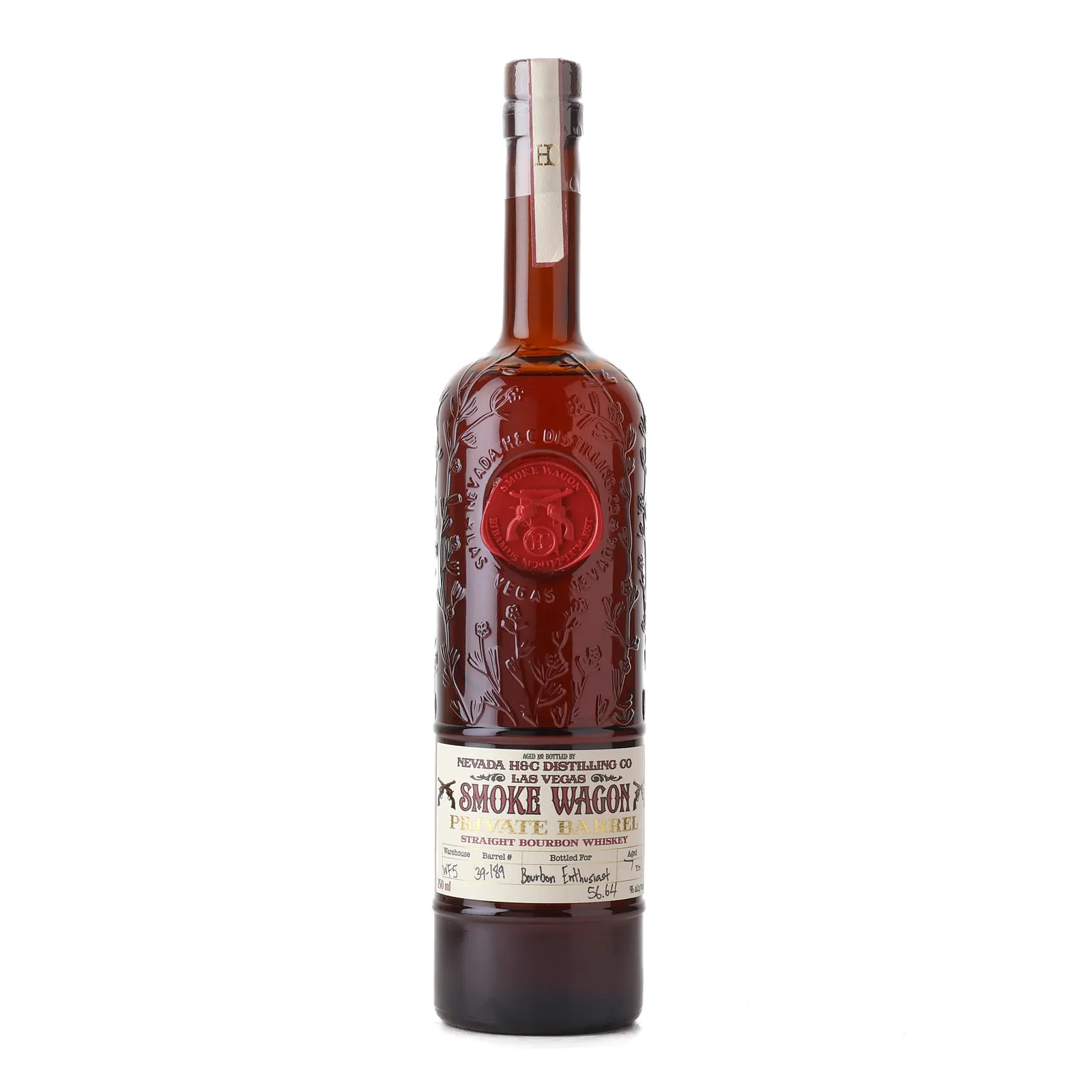 Smoke Wagon Private Barrel Bourbon Enthusiast Selection 7 Year Old, Cask #39-189, 56.64% whisky bottle