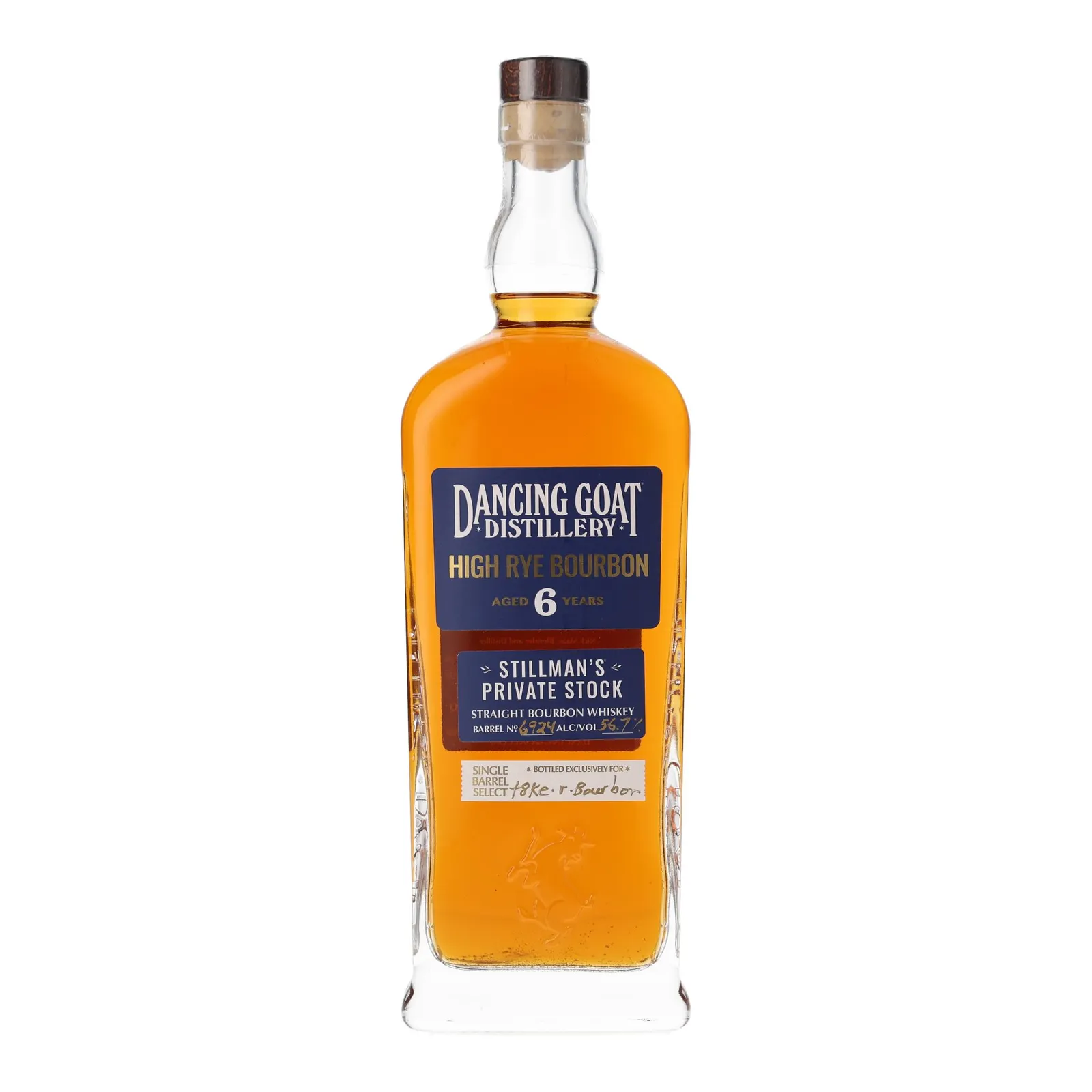 Dancing Goat High Rye Bourbon Stillman's Private Stock 6 Year Old, Cask #6924, T8KE/r-Bourbon, 56.7% whisky bottle