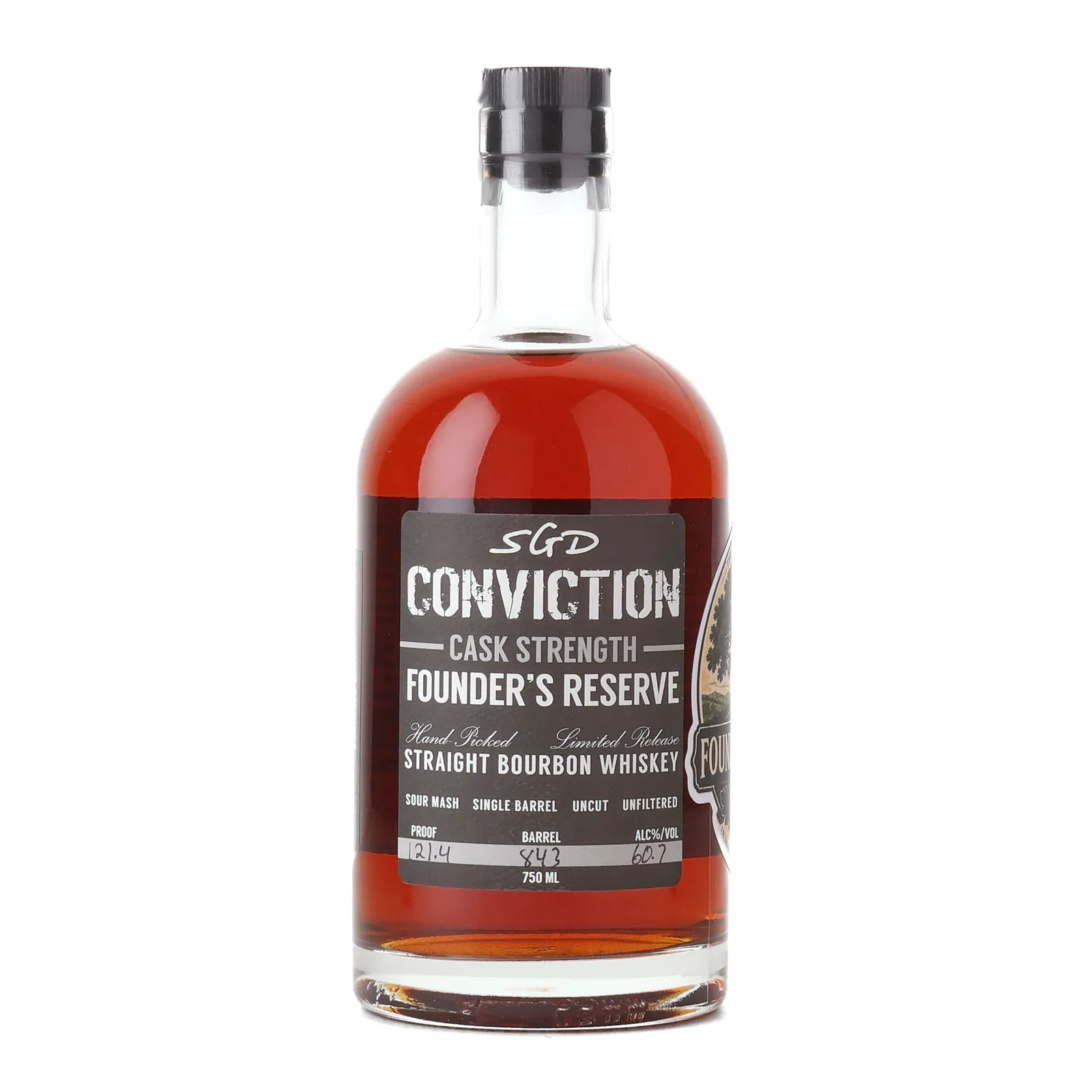 Southern Grace Distilleries Founder's Reserve Conviction Bourbon Judge Private Barrel Selection, New Charred Oak Cask, Cask #943, 2026, 60.7% whisky bottle