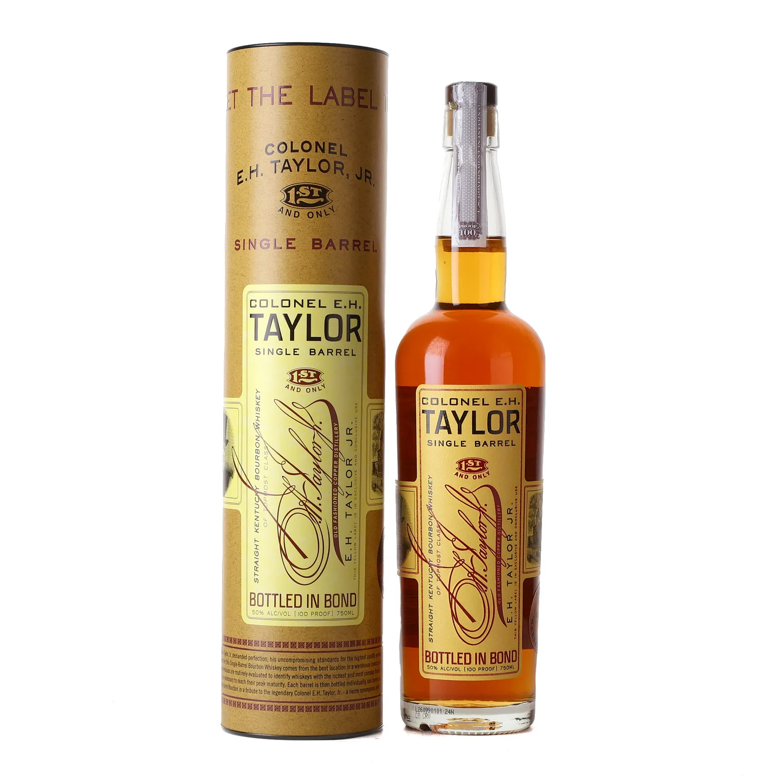Colonel E.H. Taylor Single Barrel Bourbon, New Charred American Oak Cask, Cask #512, Mega-Bev Private Barrel Selection, 50% whisky bottle
