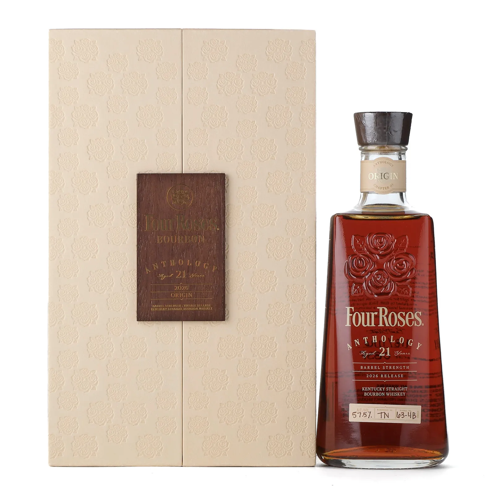 Four Roses Anthology Origin 21 Year Old, Cask #TN 63-4B, 2026, 57.5% whisky bottle