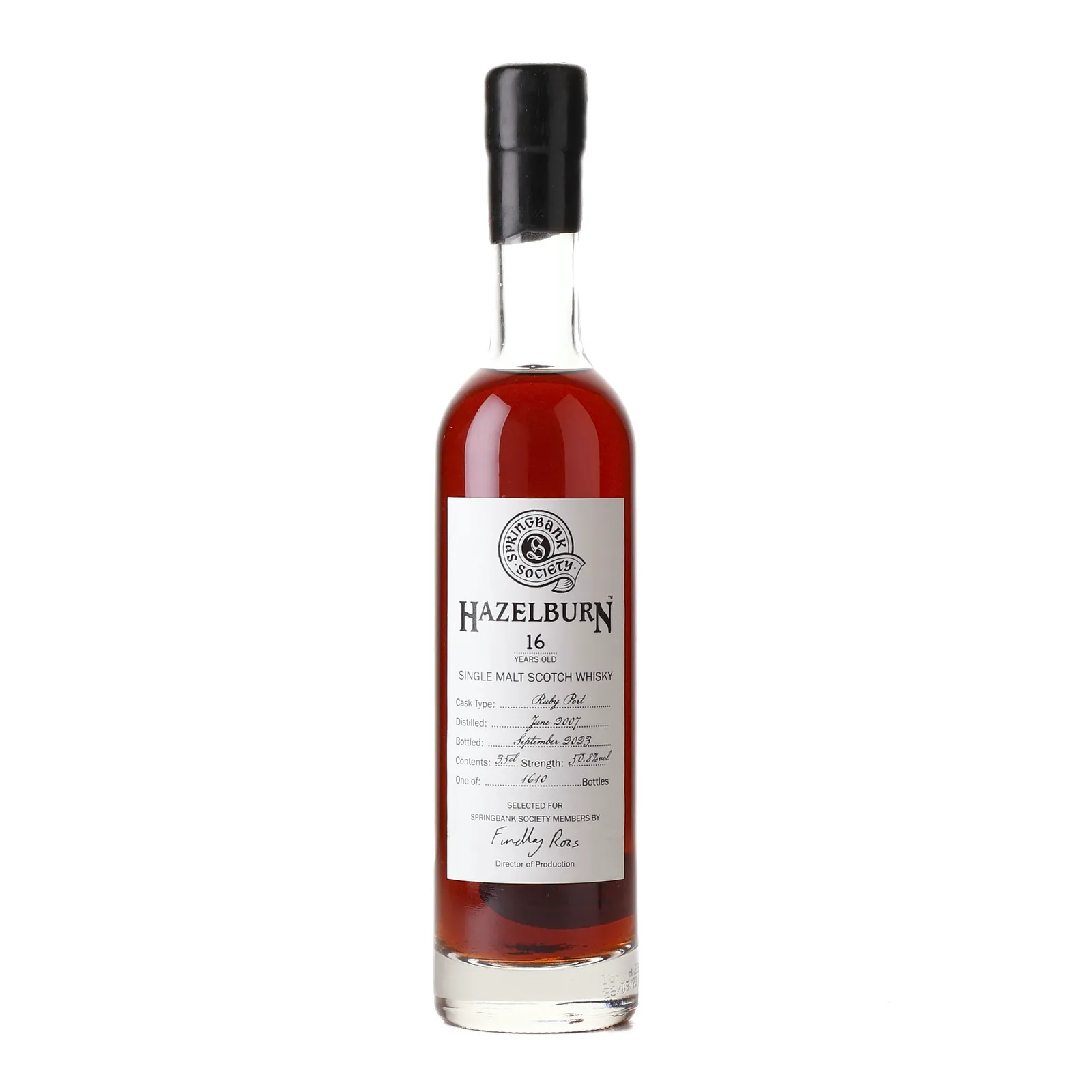 Hazelburn Springbank Society 16 Year Old, Port Cask, 2023, 50.8% whisky bottle