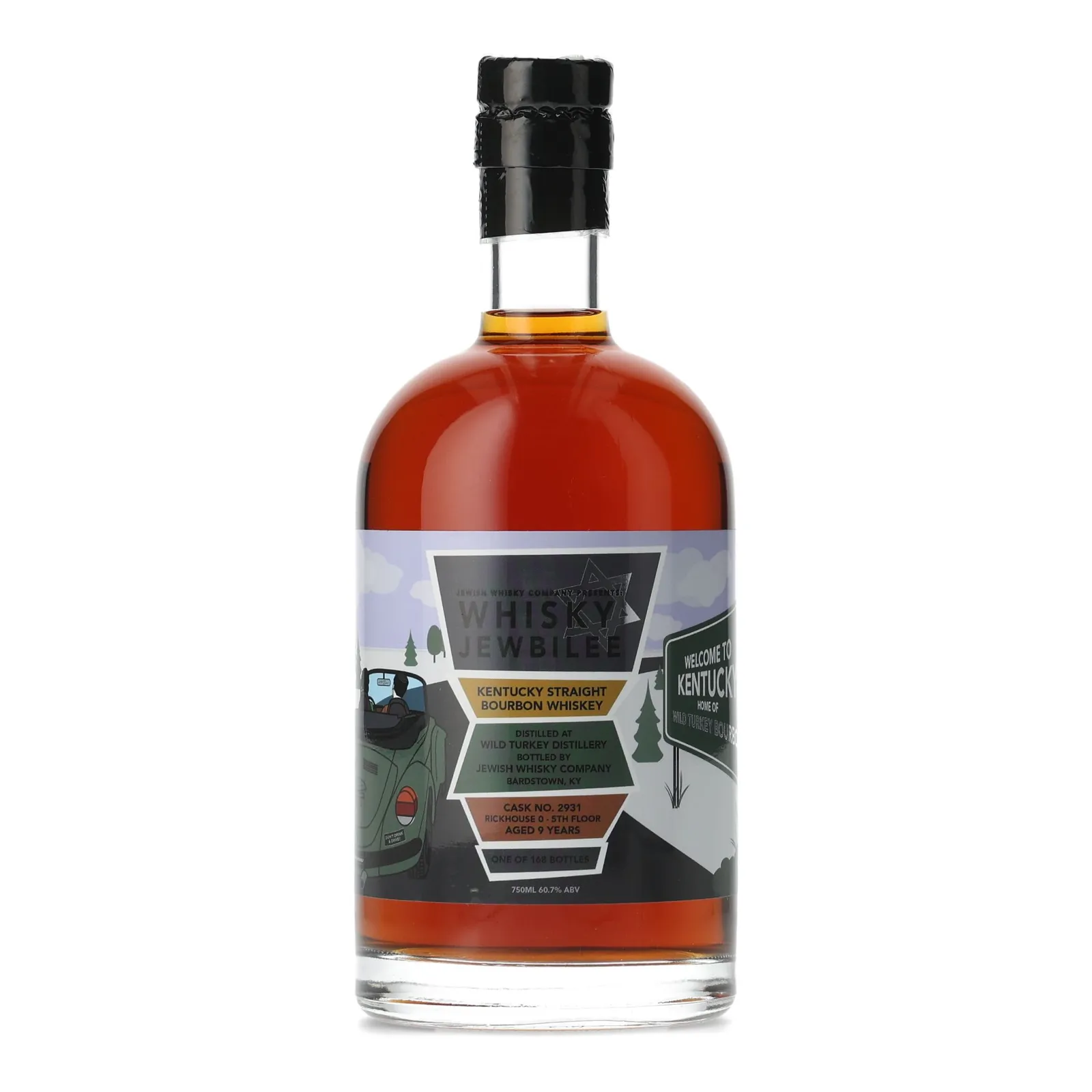 Wild Turkey Whisky Jewbilee 9 Year Old, New Charred Oak Cask, Cask #2931, 60.7% whisky bottle