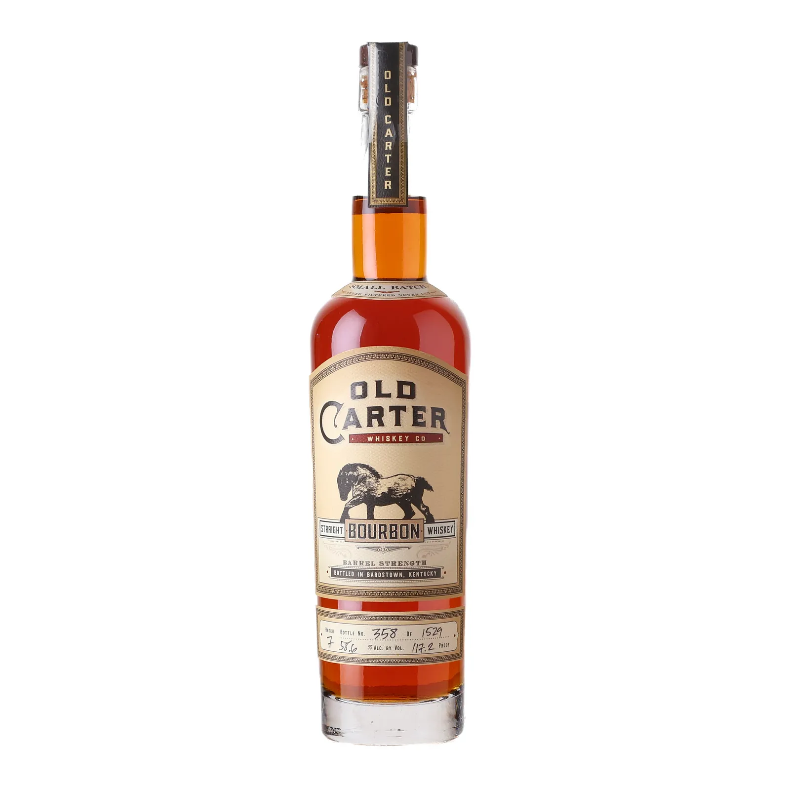 Old Carter Straight Bourbon Whiskey, Batch No. 7, 2021, 58.6% whisky bottle