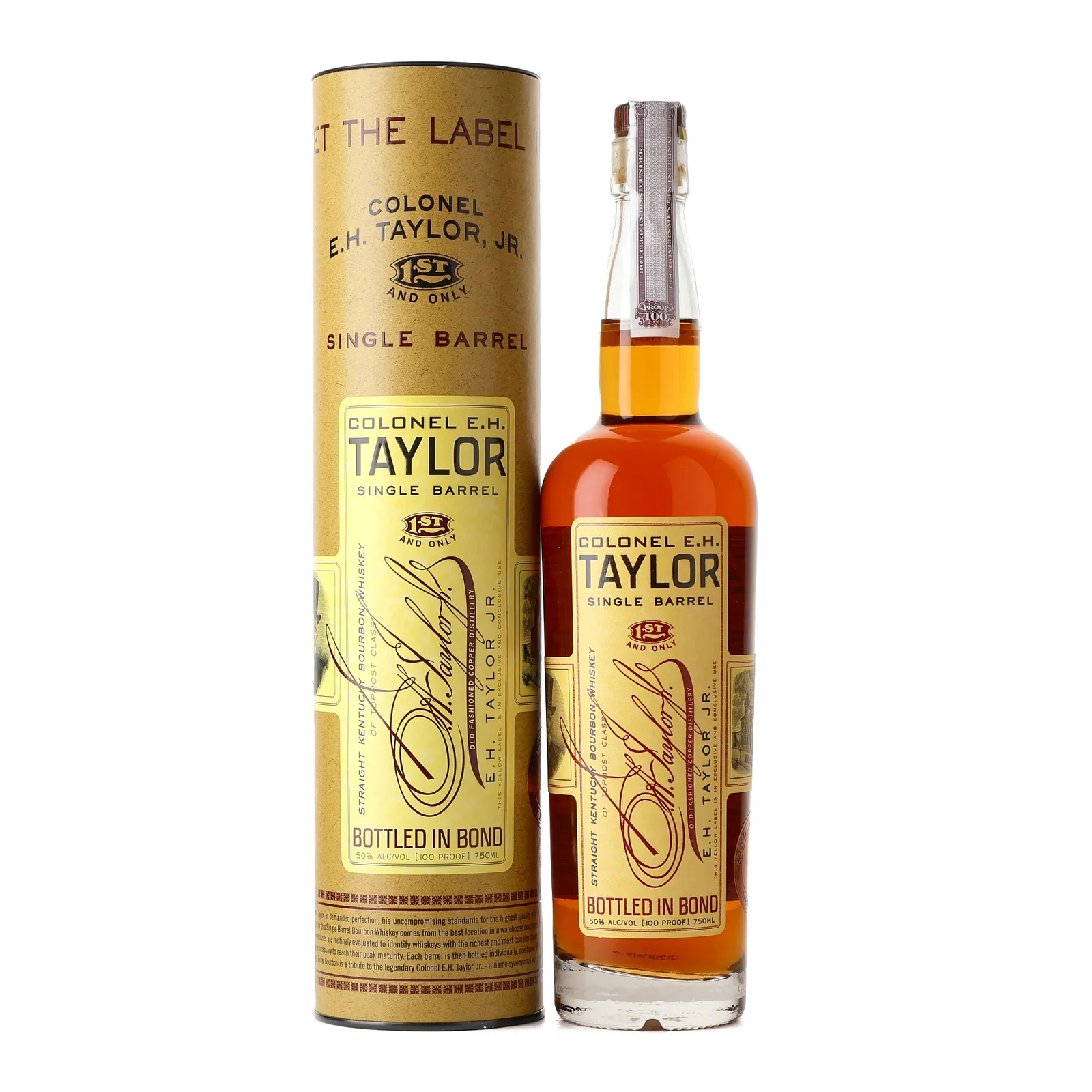Colonel E.H. Taylor Single Barrel Bourbon 4 Year Old, New Charred Oak Cask, 2021, 50% whisky bottle