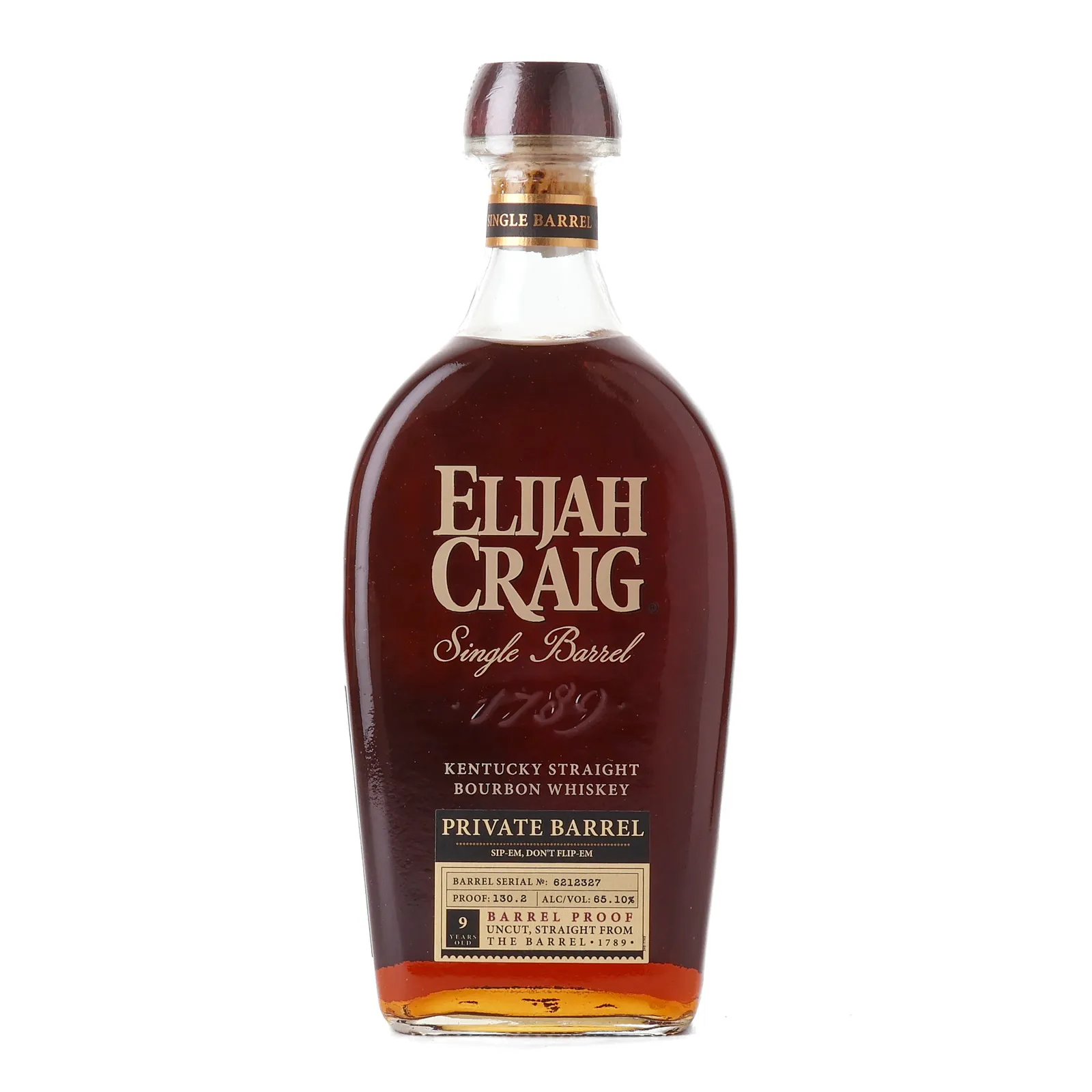 Elijah Craig Barrel Proof 9 Year Old, New Charred Oak Cask, Cask #6212327, 65.1% whisky bottle