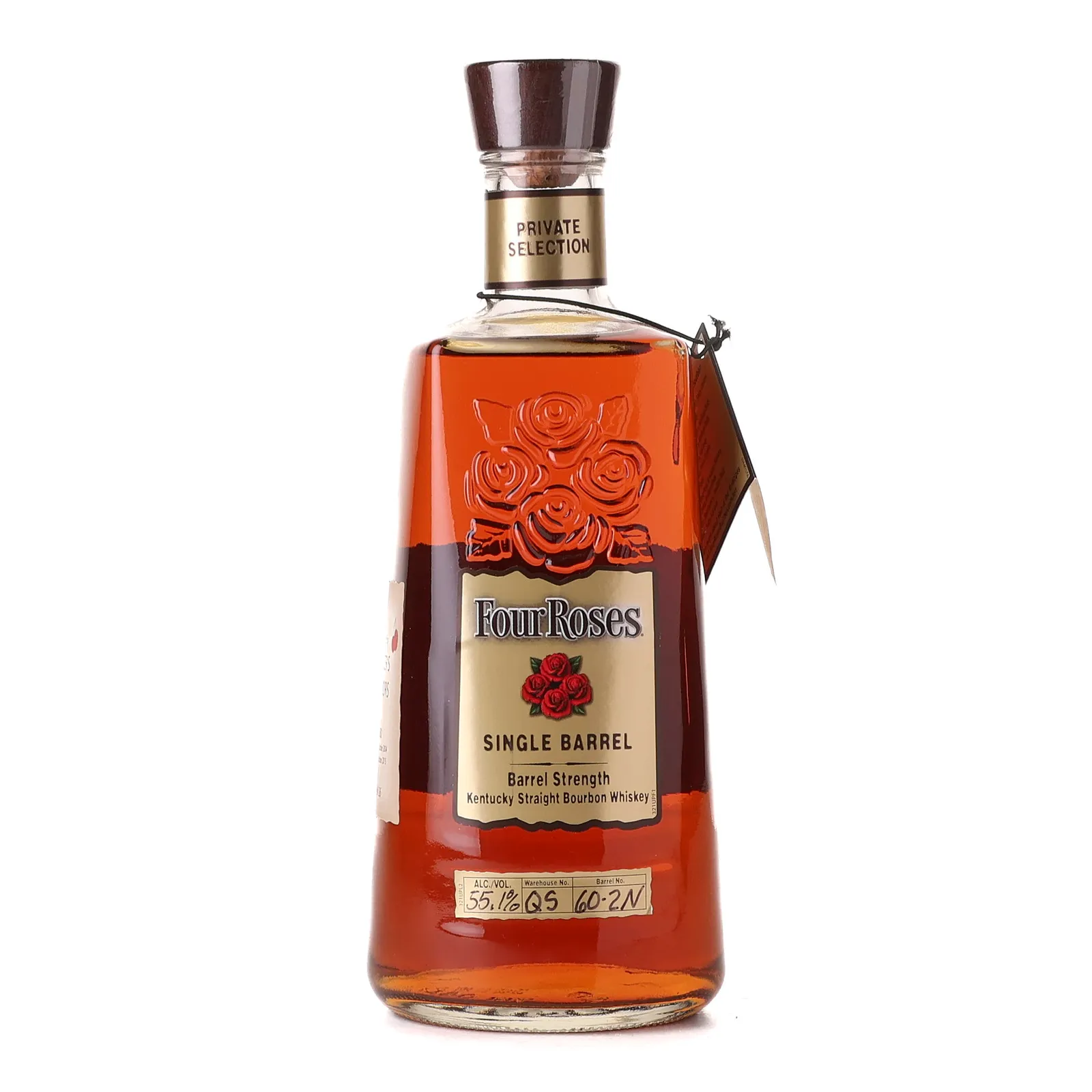 Four Roses Single Barrel Barrel Strength OBSO Private Selection 11 Year Old, New Charred Oak Cask, Cask #26, Batch No. QS 60-2N, 2004, Ledger's Liquors, 55.1% whisky bottle