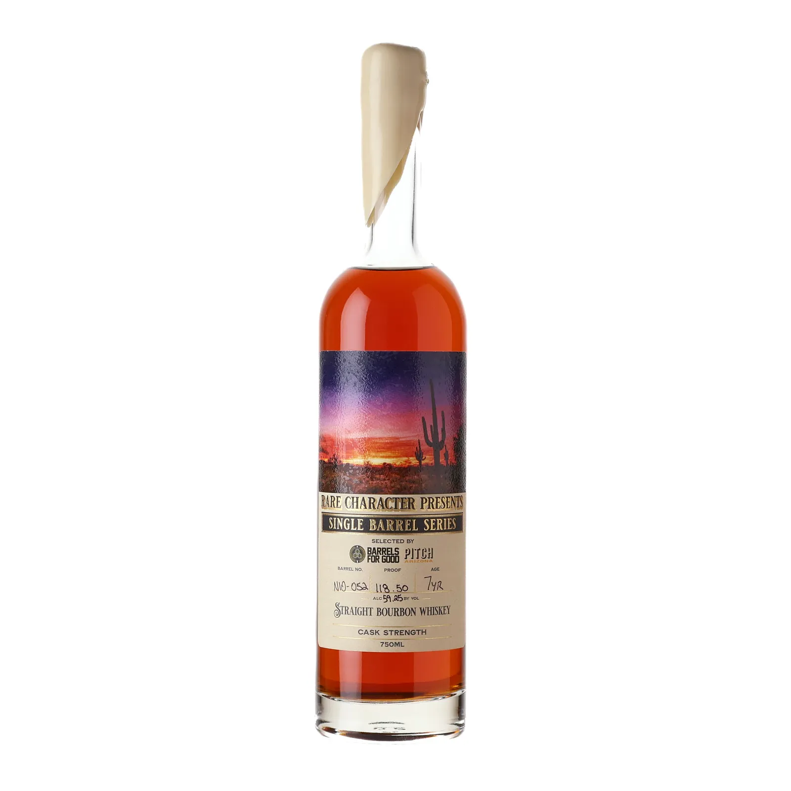 Rare Character Single Barrel Series Barrels for Good x Pitch 7 Year Old, New Charred Oak Cask, Cask #NIO-052, 2023, 59.25% whisky bottle