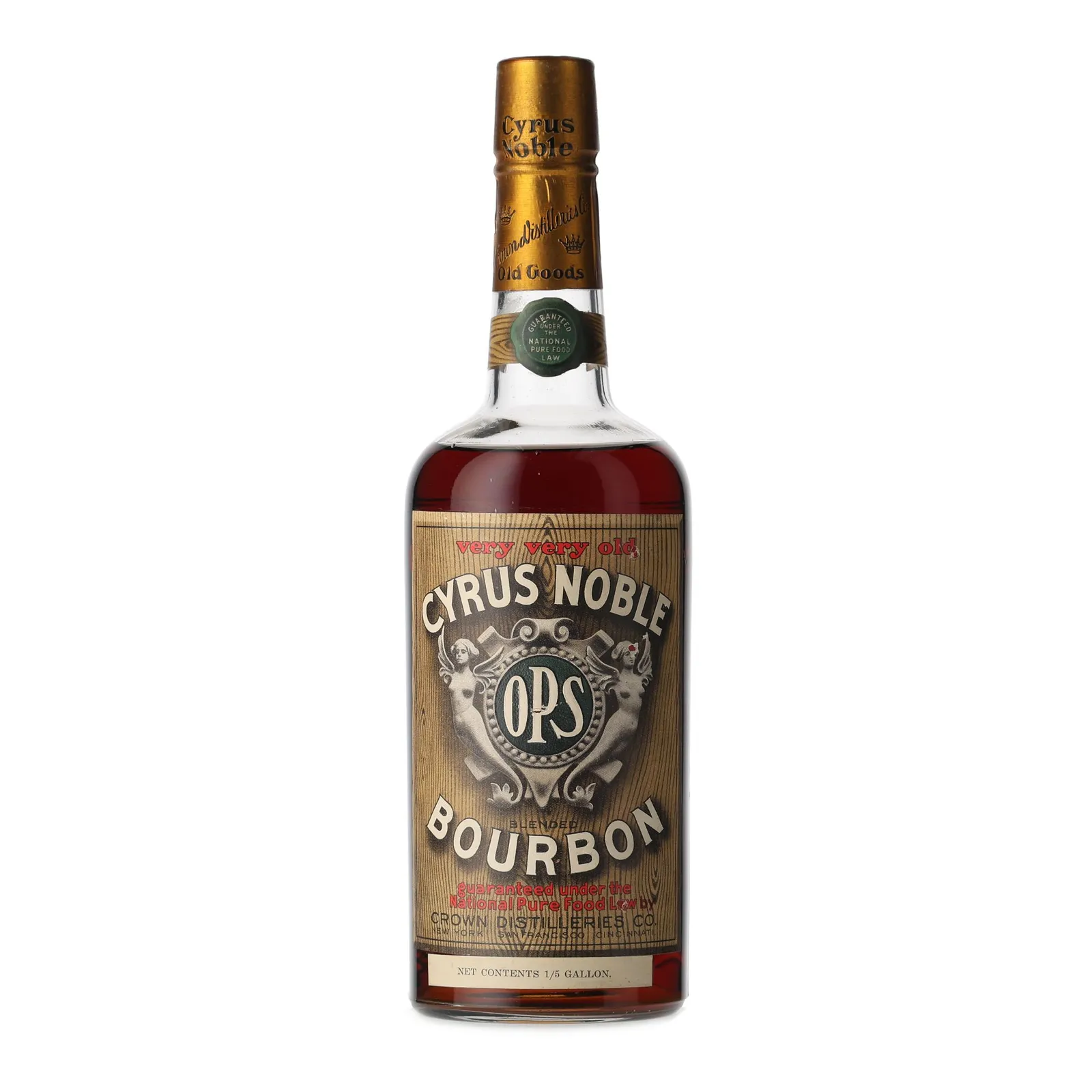 Cyrus Noble O.P.S. Bourbon whisky bottle