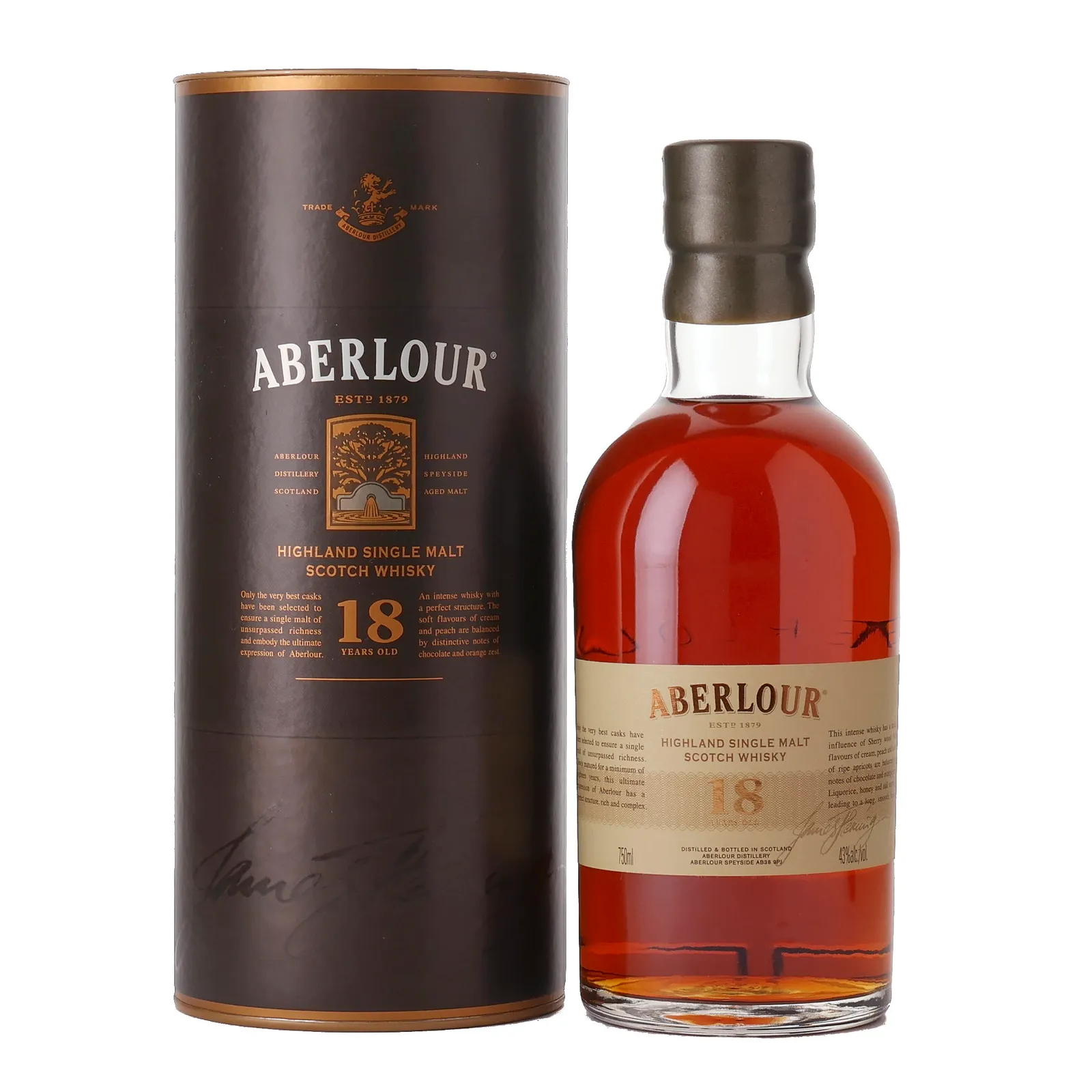 Aberlour 18 Year Old, Bourbon & Sherry Cask, 43%, 75cl whisky bottle