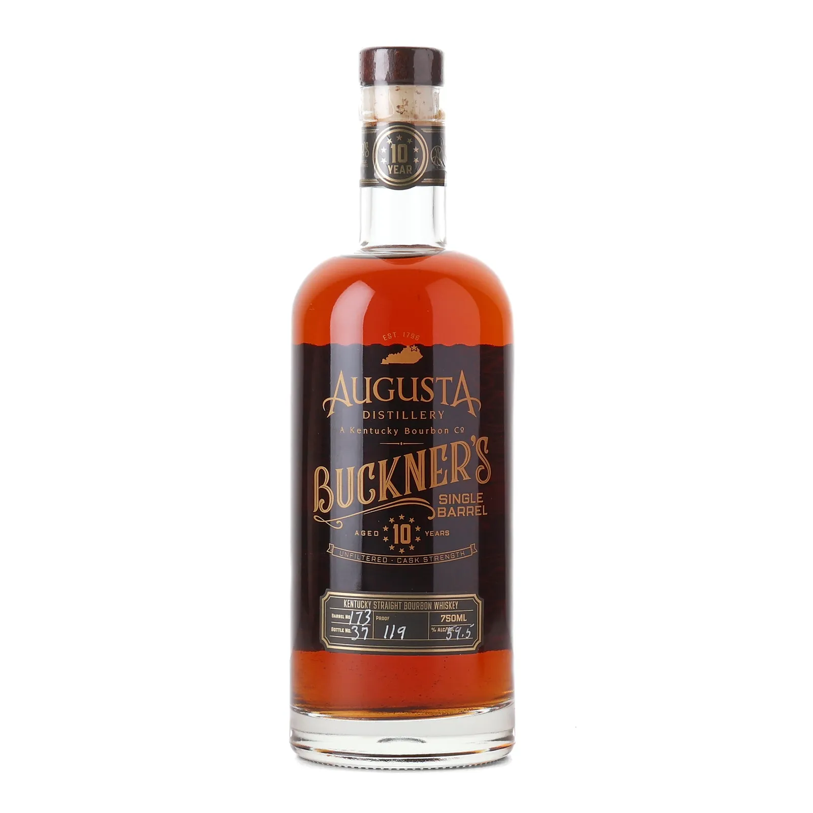 Buckner's Single Barrel 10 Year Old, Cask #173, 59.5% whisky bottle