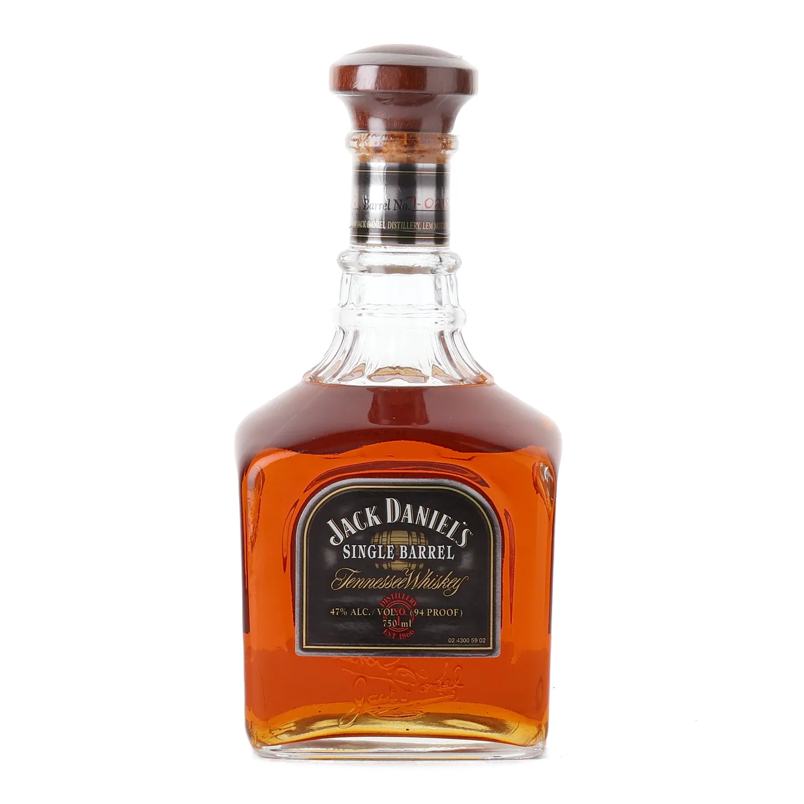 Jack Daniel's Single Barrel, Cask #7-0218, 1997, 47% whisky bottle