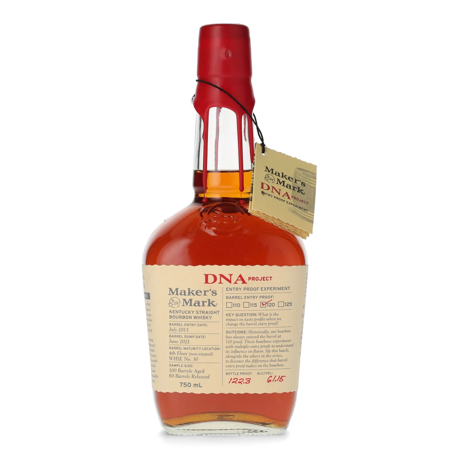Maker's Mark DNA Project Entry Proof Experiment 120 Proof 8 Year Old, 2021, 61.15% whisky bottle