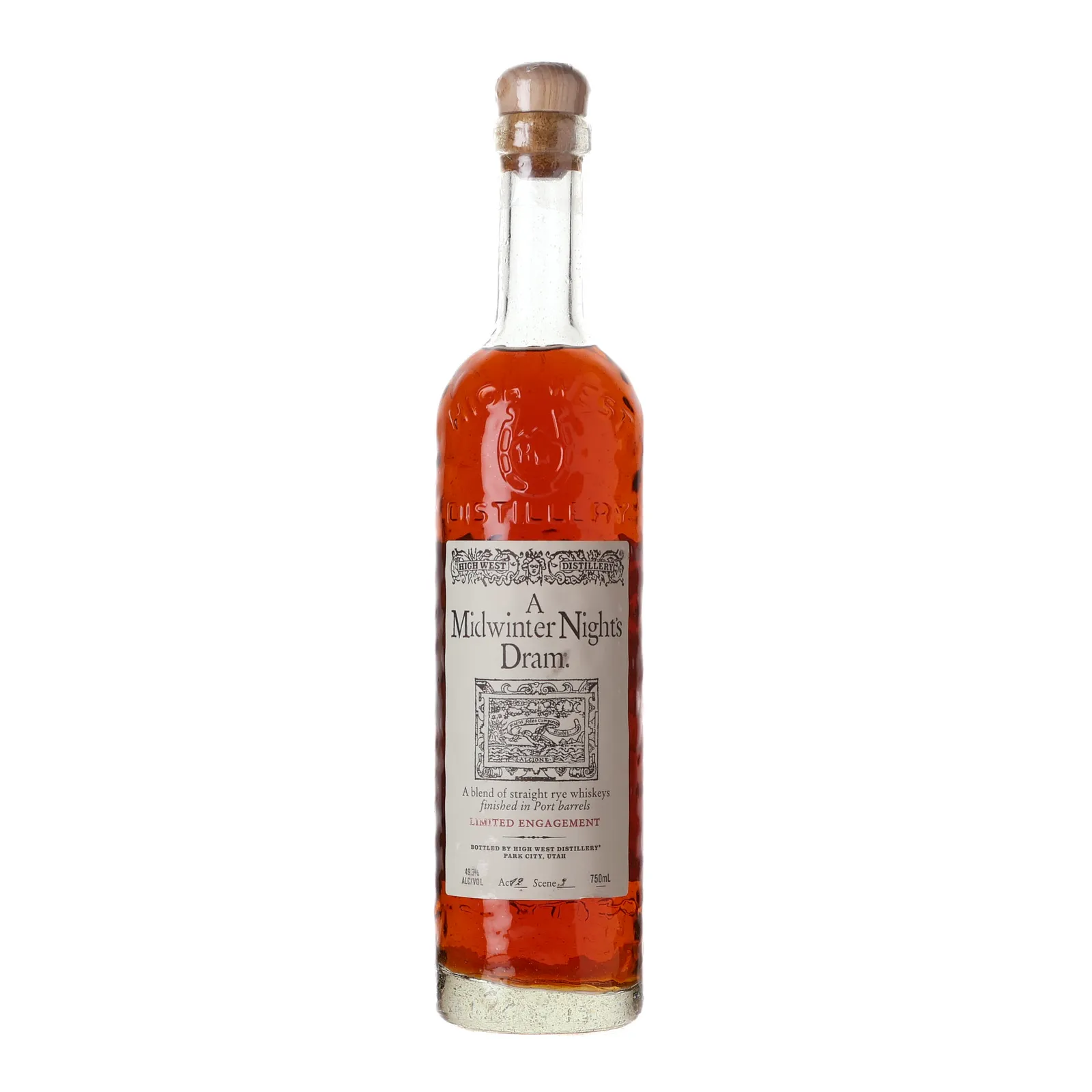 High West A Midwinter Night's Dram Rye Act 12 Scene 3, Port Cask, 49.3% whisky bottle