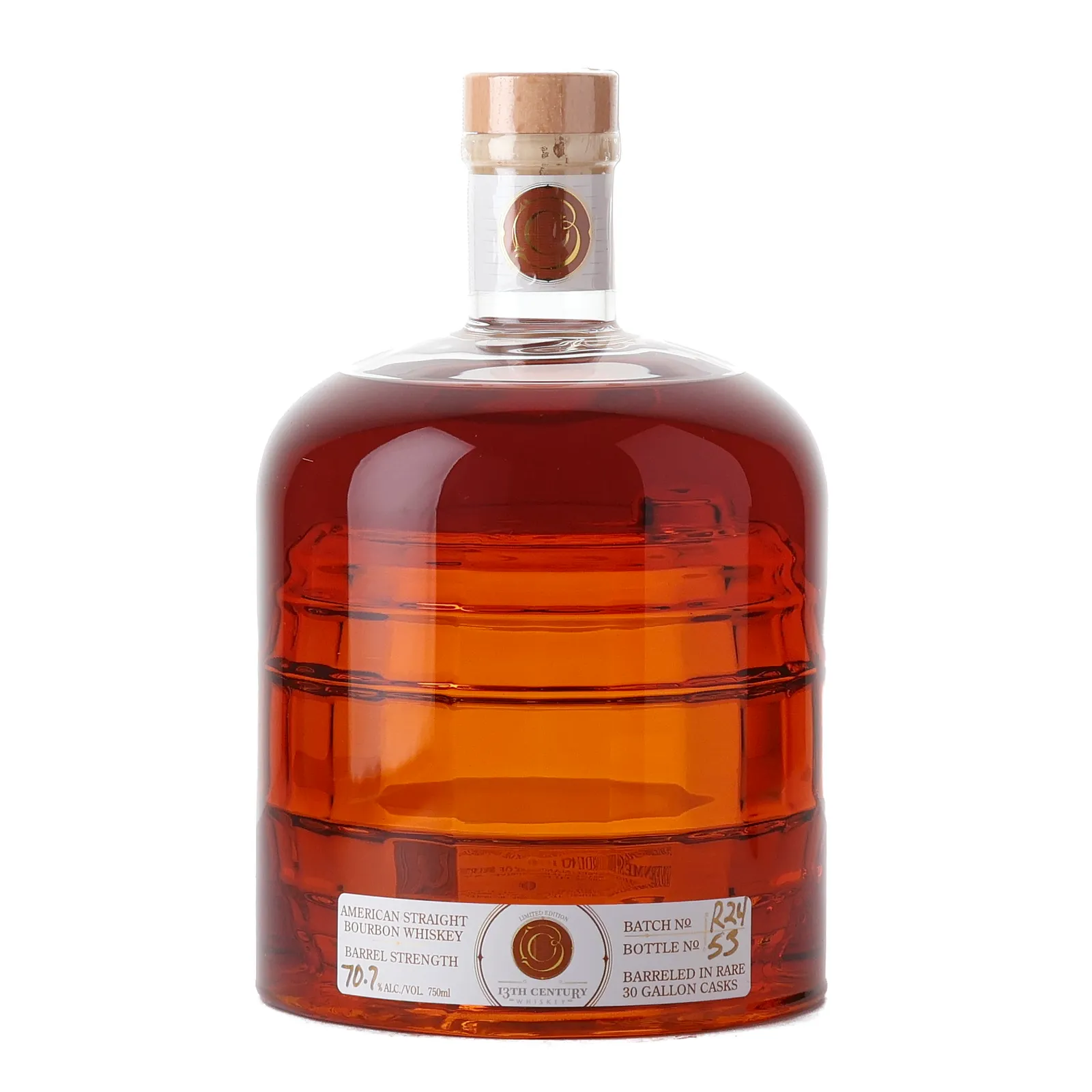 13th Century Barrel Strength Bourbon, Batch No. R24, 70.7% whisky bottle