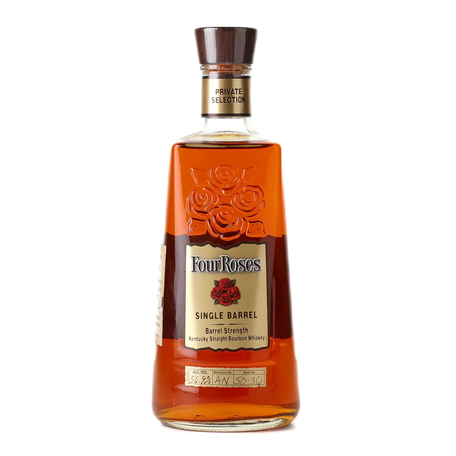 Four Roses Barrel Strength OBSV One of 10 Private Barrel Selection 8 Year Old, New Charred Oak Cask, Cask #AN 50-3Q, 56.9% whisky bottle