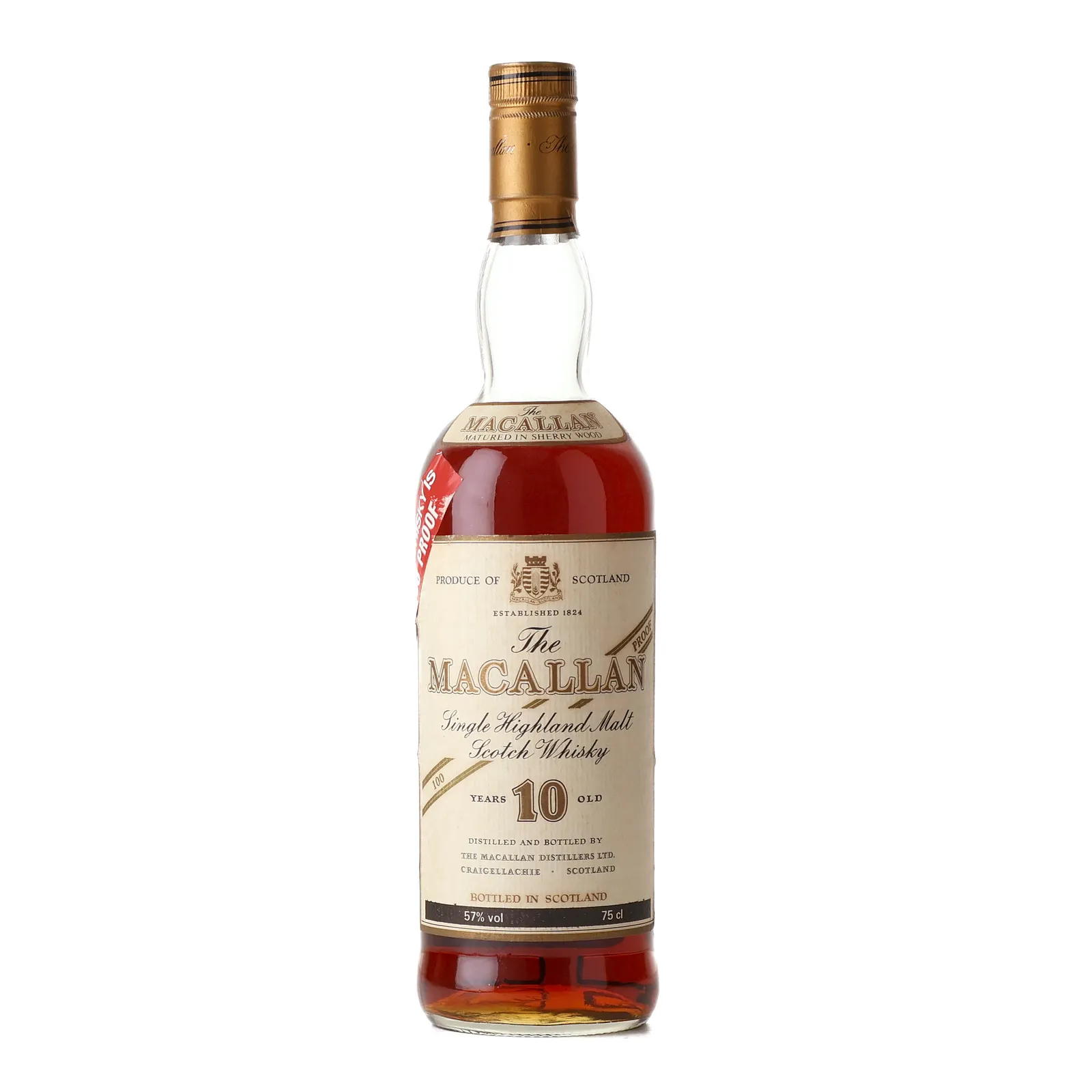 Macallan 10 Year Old 100° Proof, Sherry Cask, 1984, 57% whisky bottle