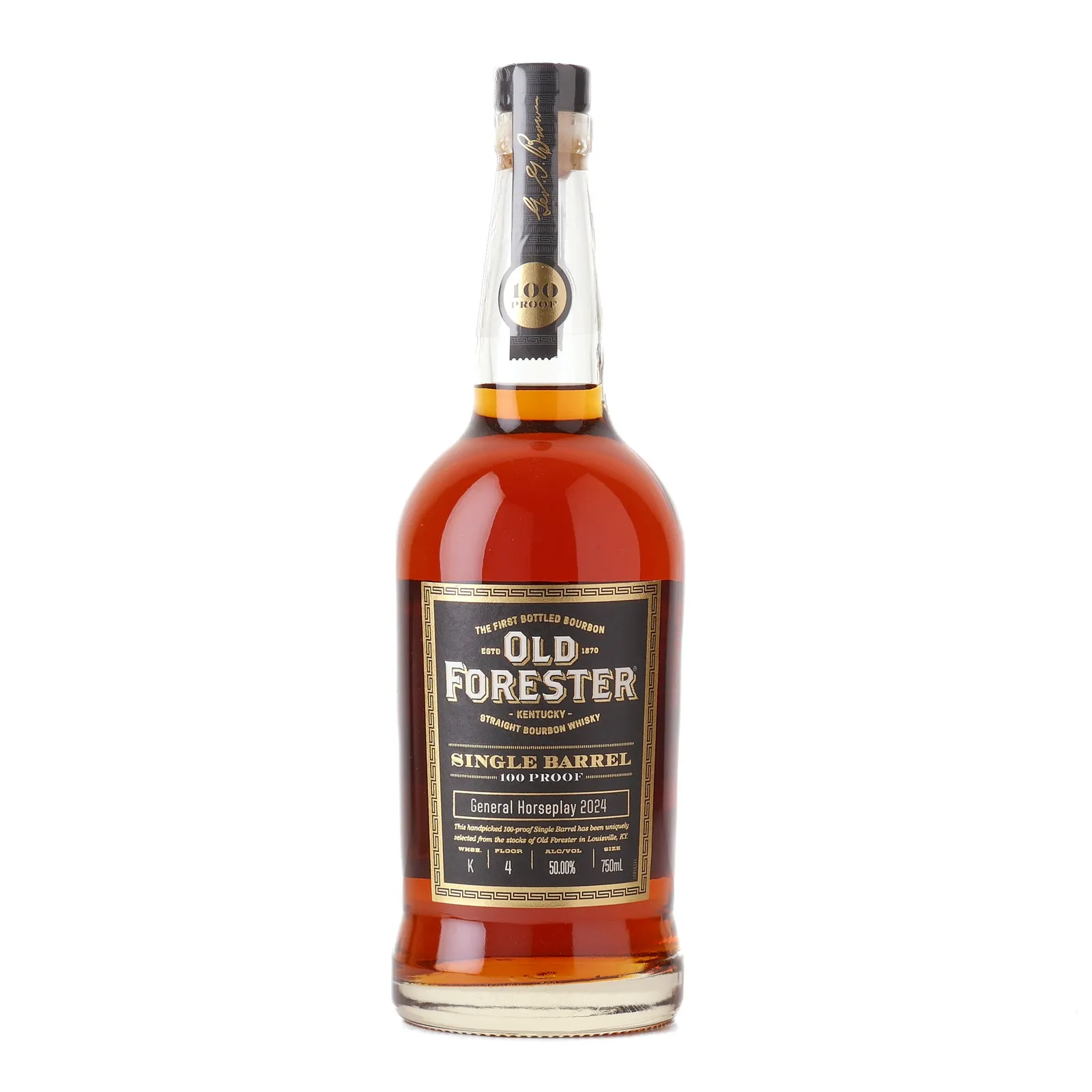 Old Forester Single Barrel 100 Proof 'General Horseplay 2024', 2024, 50% whisky bottle
