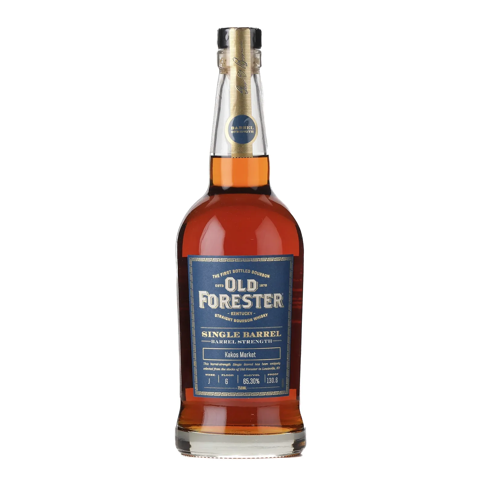 Old Forester Kakos Market Single Barrel Barrel Strength, 65.3% whisky bottle