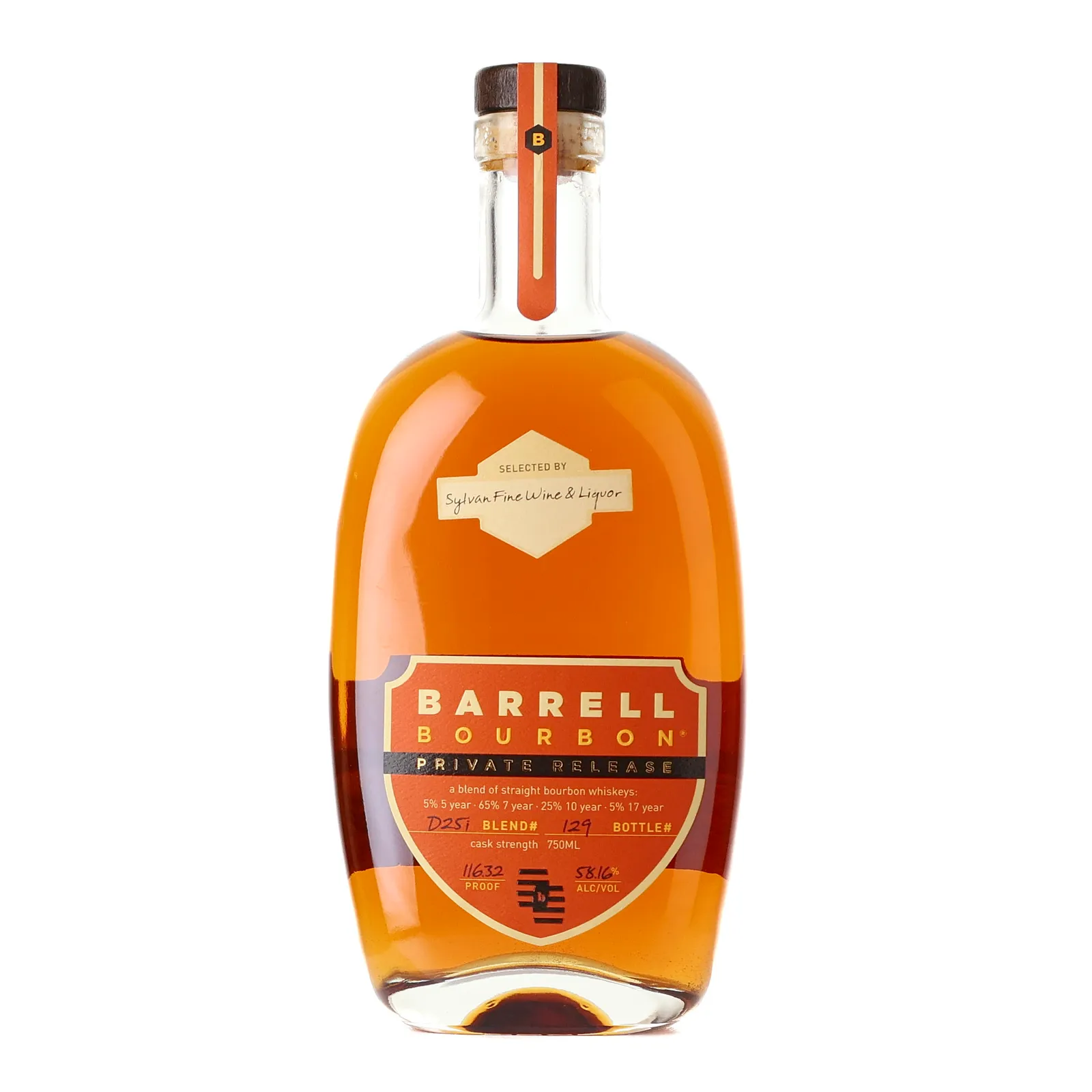 Barrell Craft Spirits Private Release Bourbon Sylvan Fine Wine & Liquor Selection 5 Year Old, Bourbon Cask, D25i, 58.16% whisky bottle