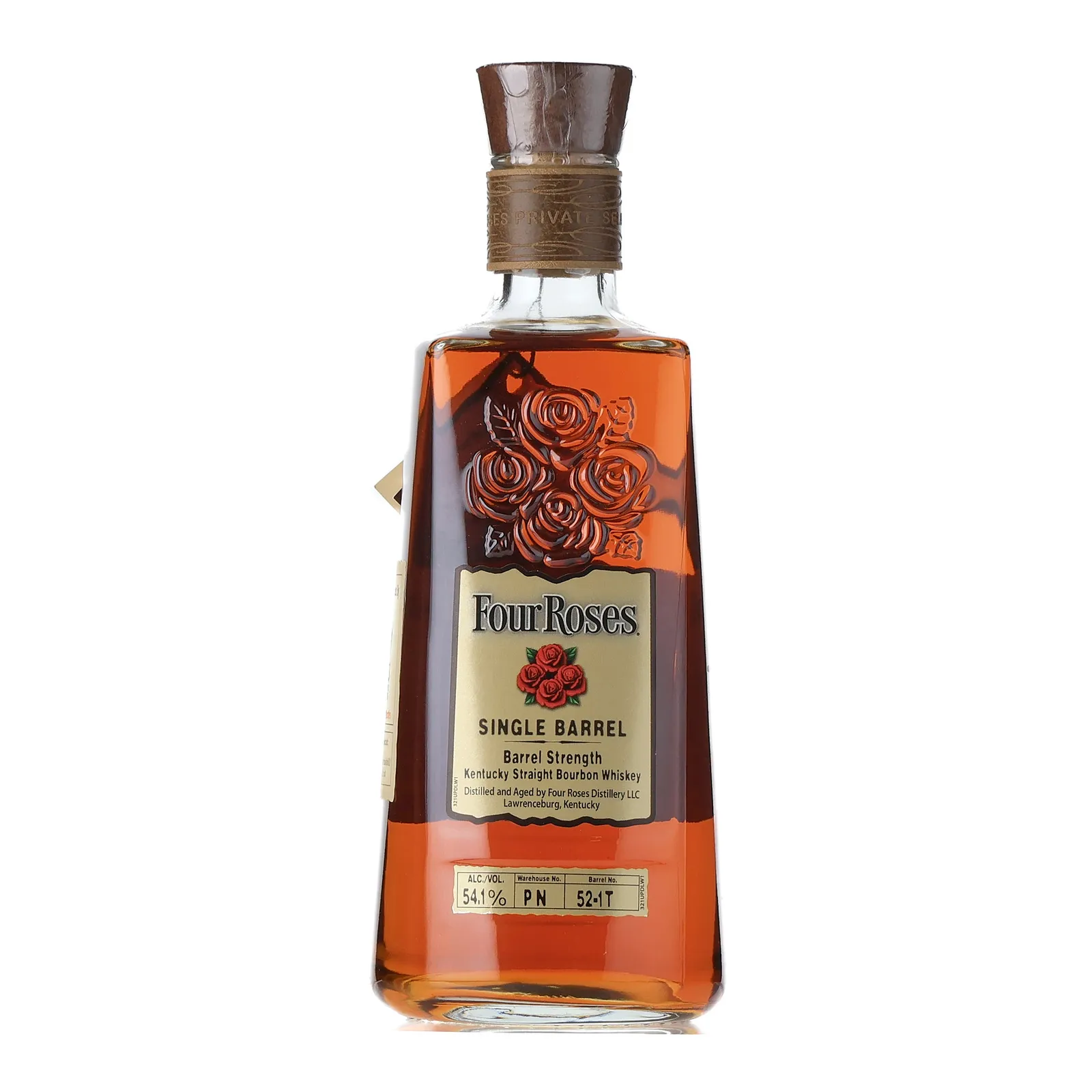 Four Roses OESO 9 Year Old, New Charred Oak Cask, Cask #52-1T, Batch No. PN 52-1T, 54.1% whisky bottle