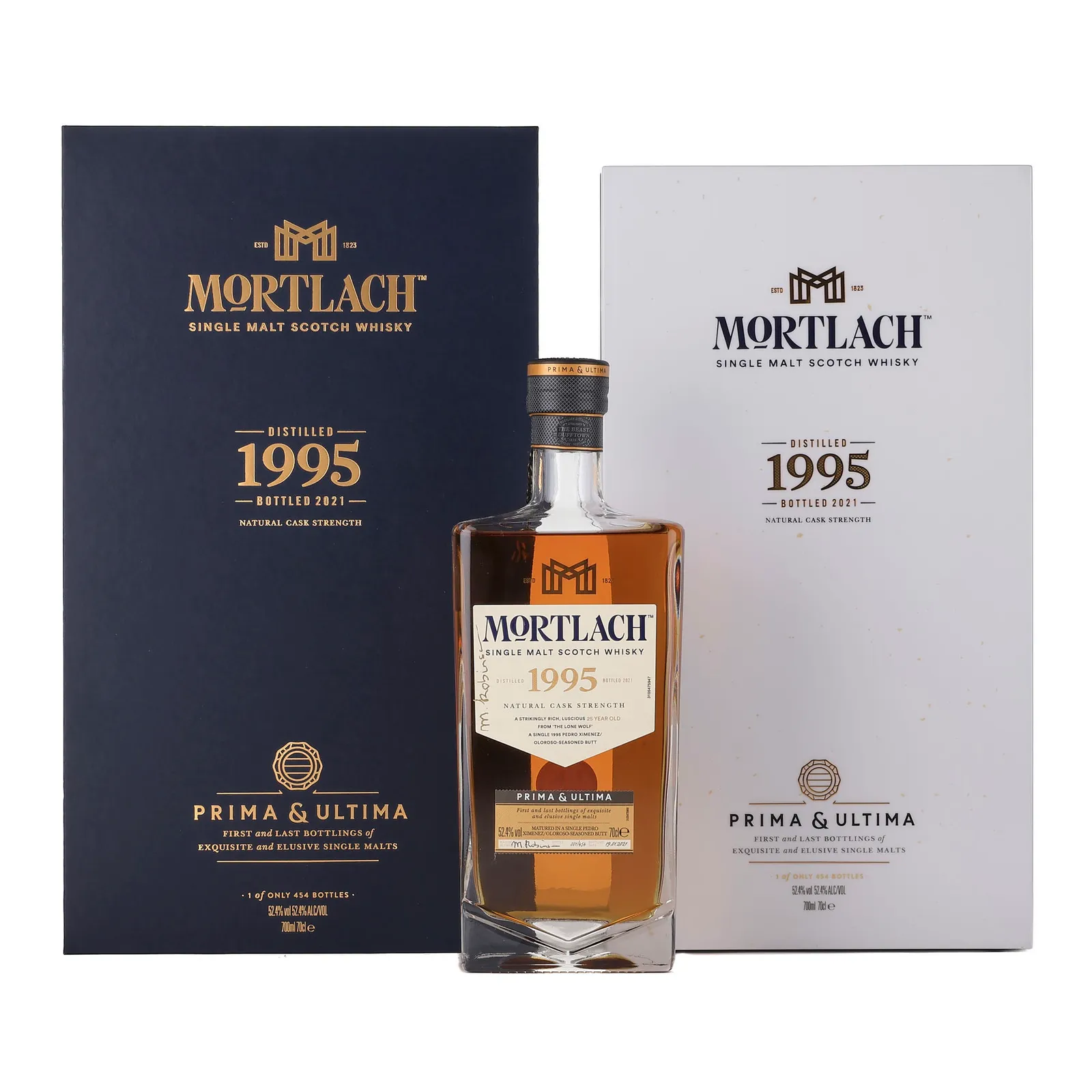 Mortlach Prima & Ultima Second Release 25 Year Old, Pedro Ximenez & Oloroso Seasoned European Oak Cask, 2021, 52.4% whisky bottle