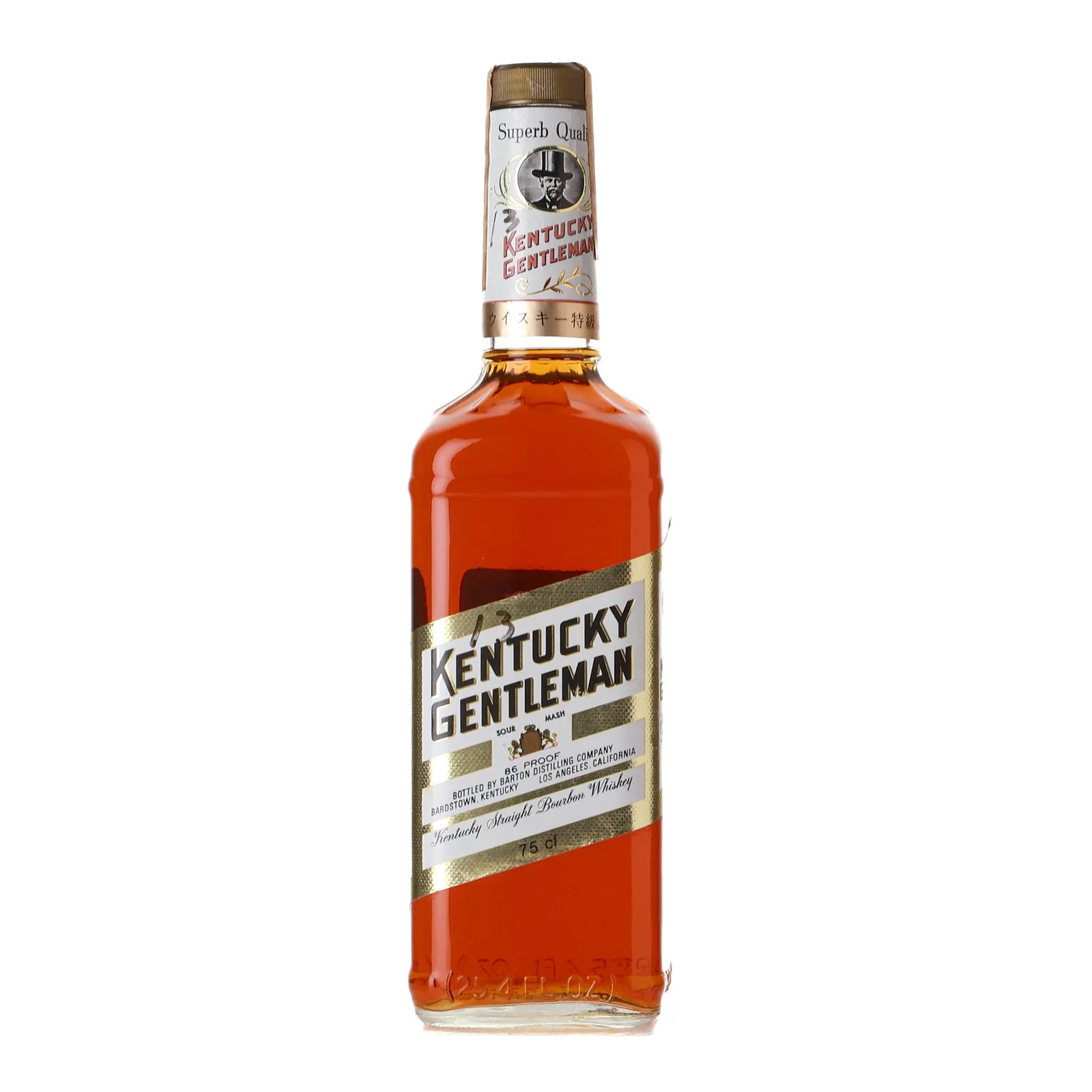 Kentucky Gentleman Italian Export 4 Year Old, New Charred Oak Cask, 1978, 43% whisky bottle