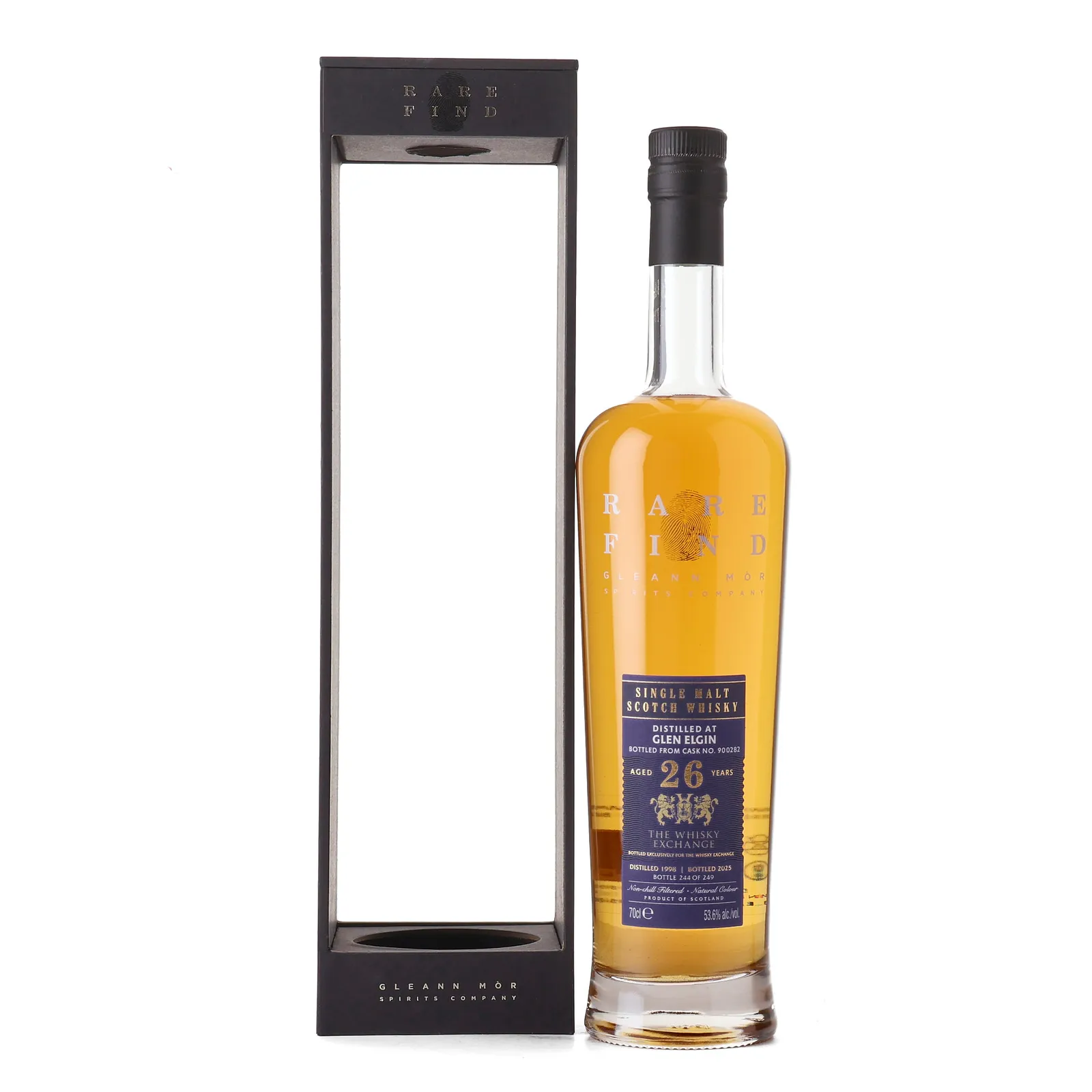 Glen Elgin Rare Find 26 Year Old, Refill Bourbon Cask, Cask #900282, 1998, Gleann Mór Spirits Company, 53.6% whisky bottle